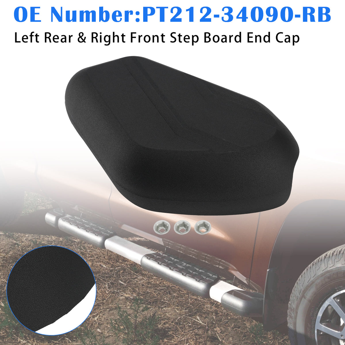 2007-2021 Toyota Tundra Left Rear & Right Front Step Board End Cap PT212-34090-RB Generic