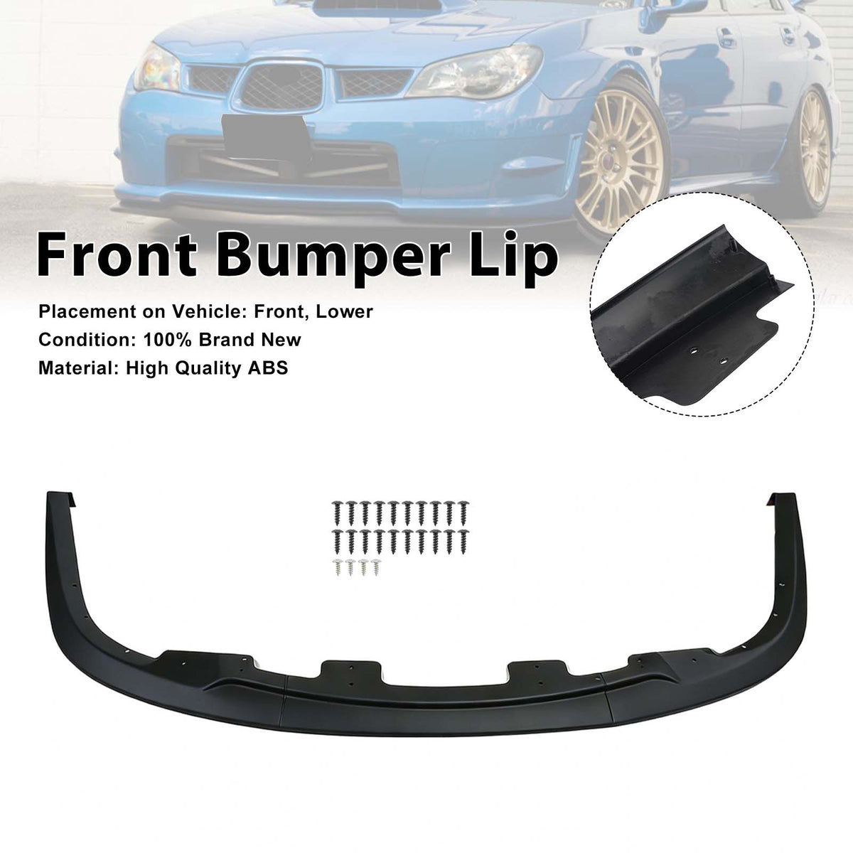 Front Bumper Lip Spoiler Body Kit Fit Subaru Impreza WRX & STI 2006-2007