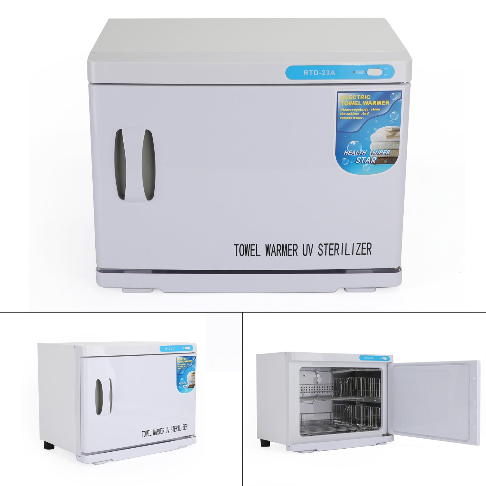 UV Sterilizer Box 23L Hot Towel Warmer Cabinet Facial Salon Beauty Equipment