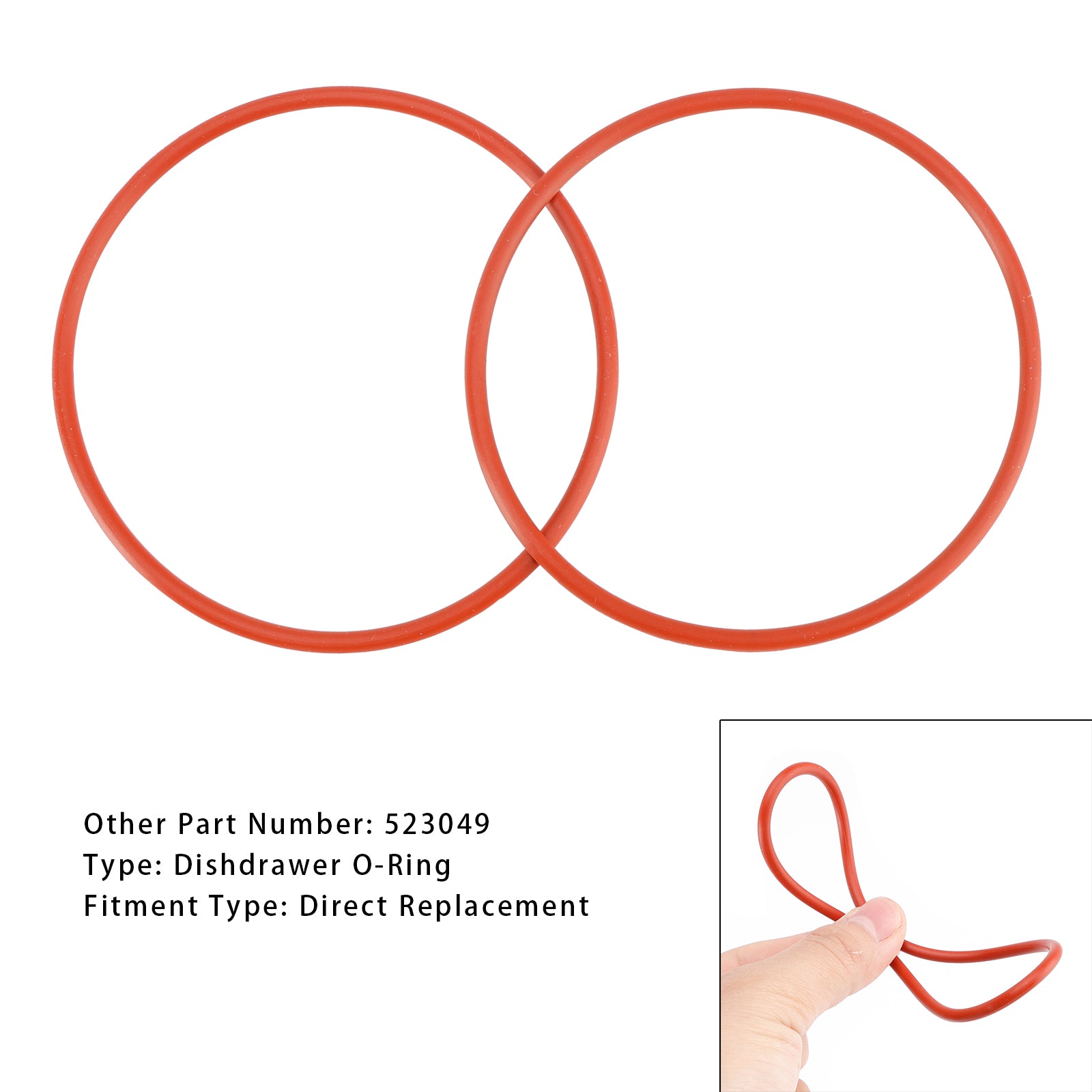 2PCS Dishdrawers O-Ring 523049 For Fisher Paykel