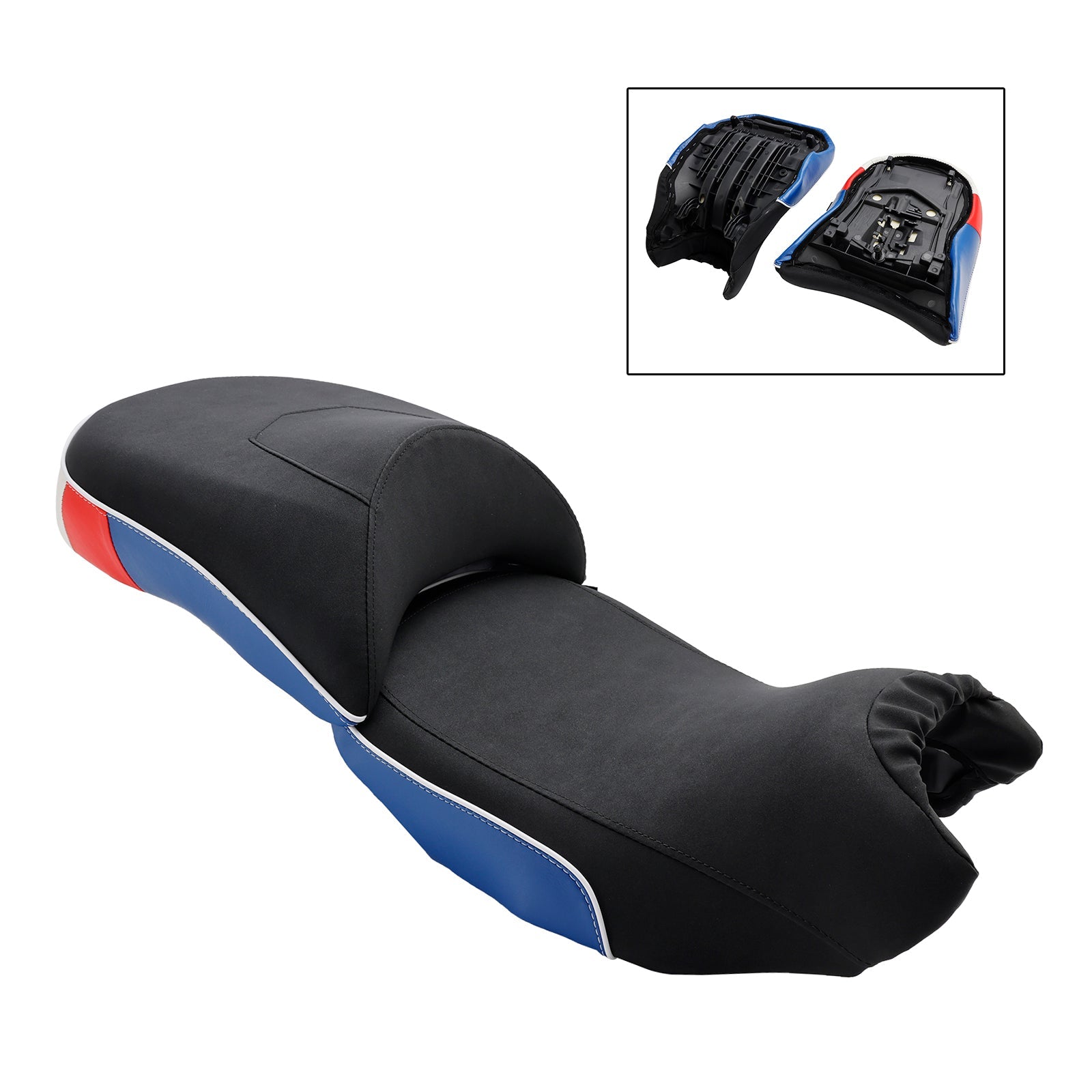 Complete Cushion Rider Passenger Seat Fits Blue For Bmw R1200Gs 14-18 R1250Gs