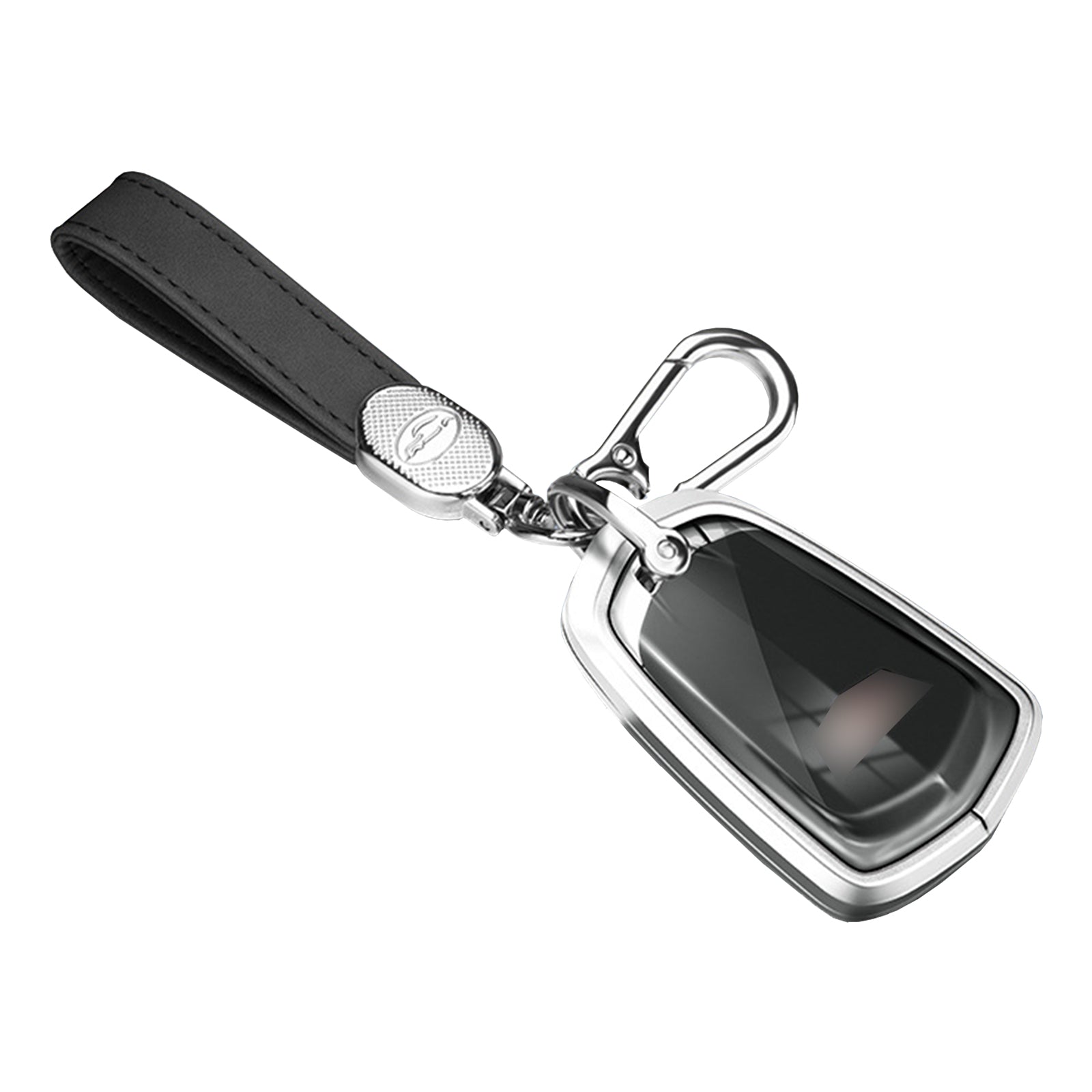 Aluminum Alloy TPU Silvery Car Key Case Cover With Buckle For Cadillac