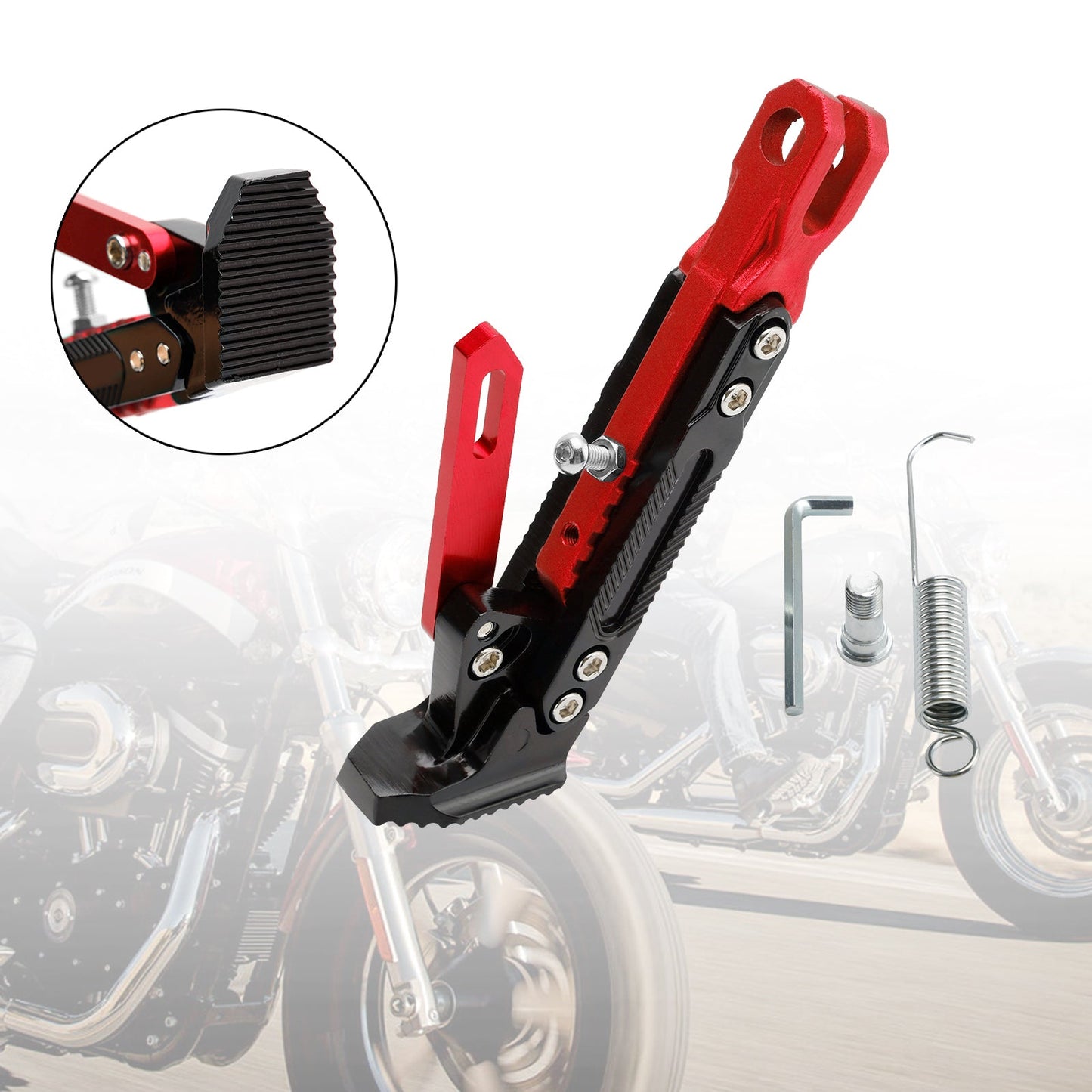 Electric Motorbike Motorcycle Kickstand Parking Bracket Adjustable Side Stand