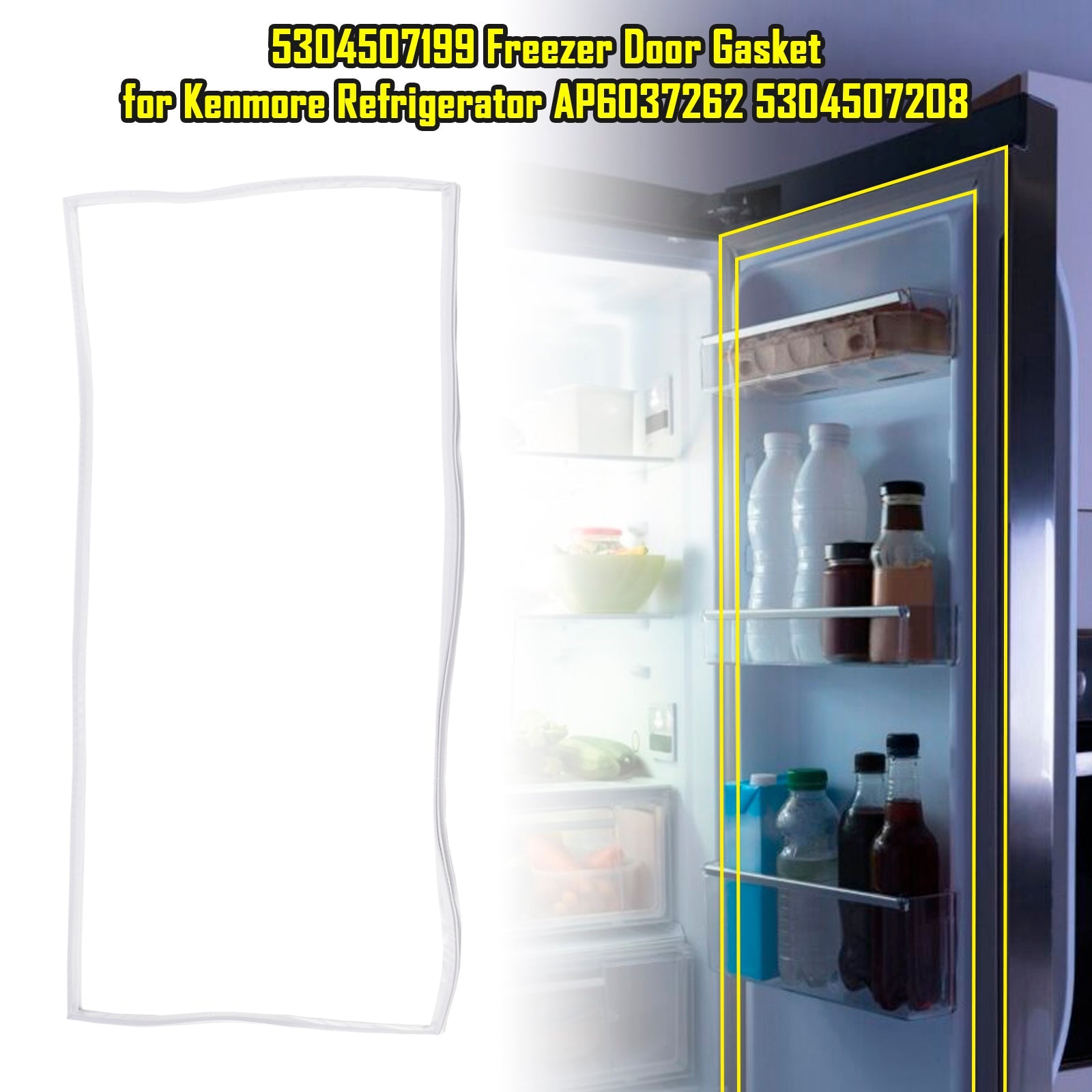 5304507199 Freezer Door Gasket for Kenmore Refrigerator AP6037262 5304507208