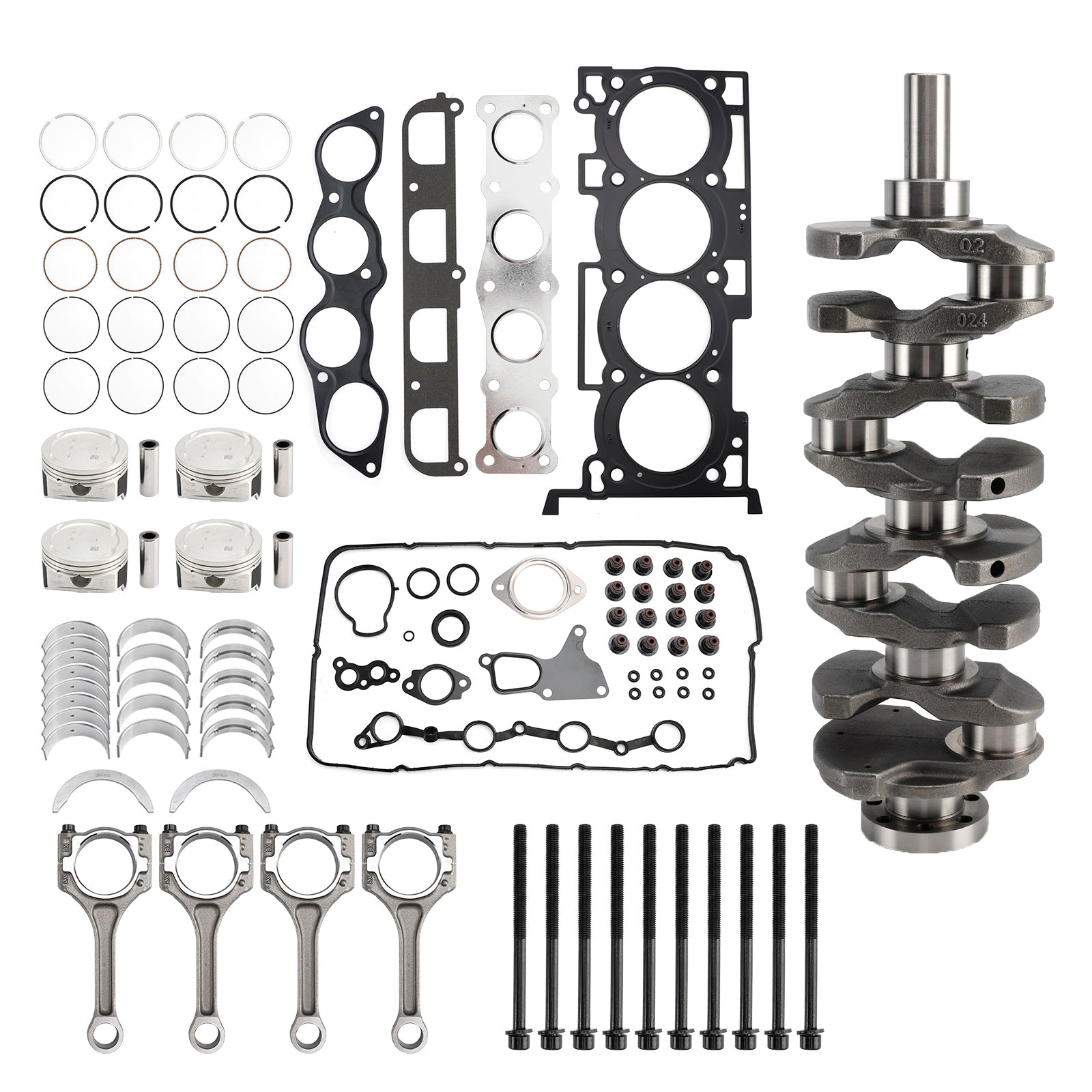 2013-2016 Hyundai iload TQ Cargo 2.5 CRDi RWD Diesel 2.5L G4KG 2.4L Engine Overhaul Rebuilding Kit w/Crankshaft Con Rods