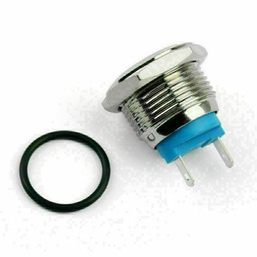 16mm 2 Pin Normally Closed Momentary NC Metal Push Button Switch 36V/2A, Flat Round / 4PCS