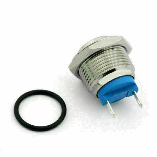 1PCS 16mm 2 Pin Normally Closed Momentary NC Metal Push Button Switch 36V/2A