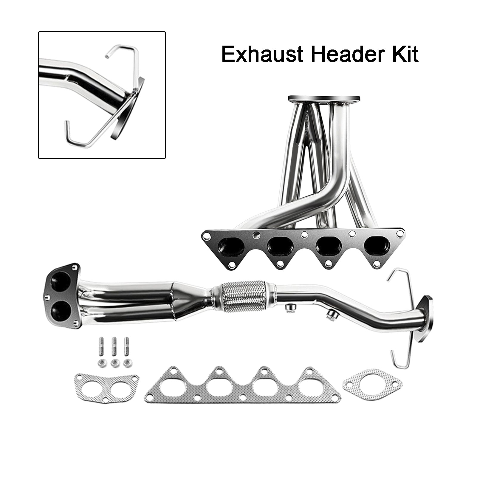 Stainless Steel Racing Exhaust Header Manifold Fit Mitsubishi Lancer 2002-2007
