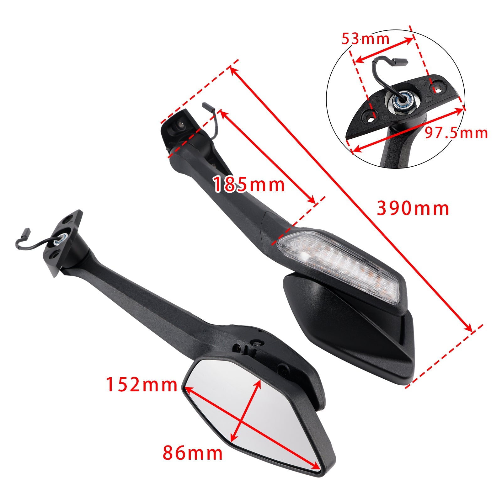 2022-2025 For CFMoto 450 SR 450 SRS 450 SS CF400-6 Mirrors Set w/Indicator