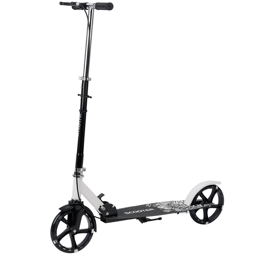Foldable Commuter Kick Scooter For Adults and Teens With 8" Large solid pu luminous tire Dual Safety Brakes Anti-Slip Deck Commute Kick Scooter