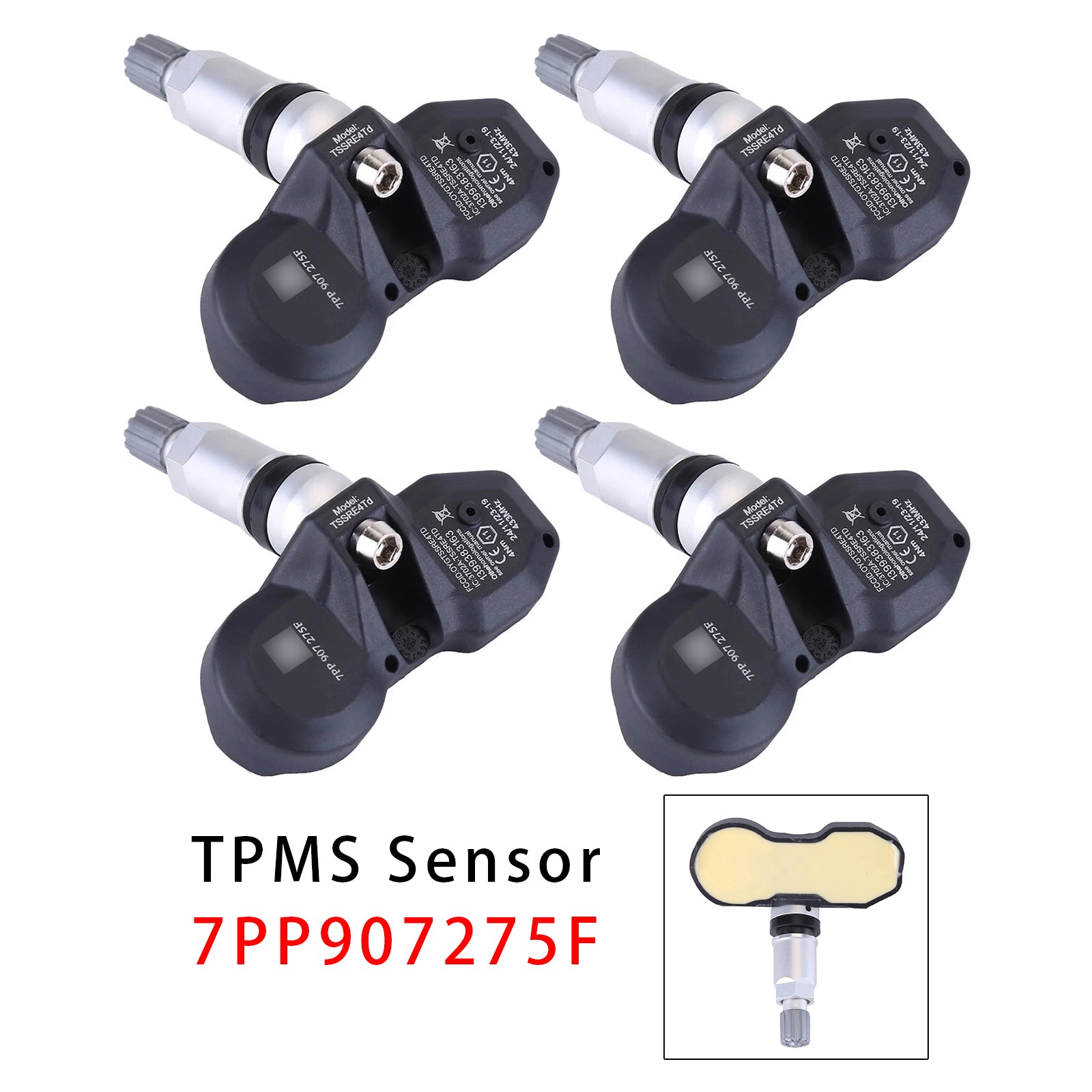 4X TPMS Tire Pressure Sensor For Audi A4 A6 A8 Q7 R8 Porsche Ferrari 7PP907275F