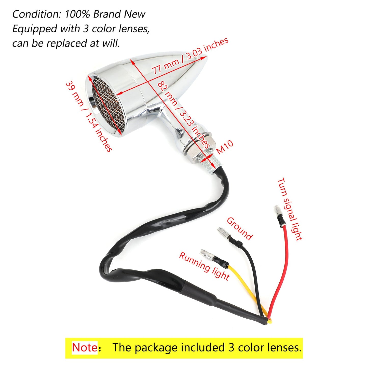 M10 Universal Motorcycle LED Turn Signal Light Indicators Blinker Lamp