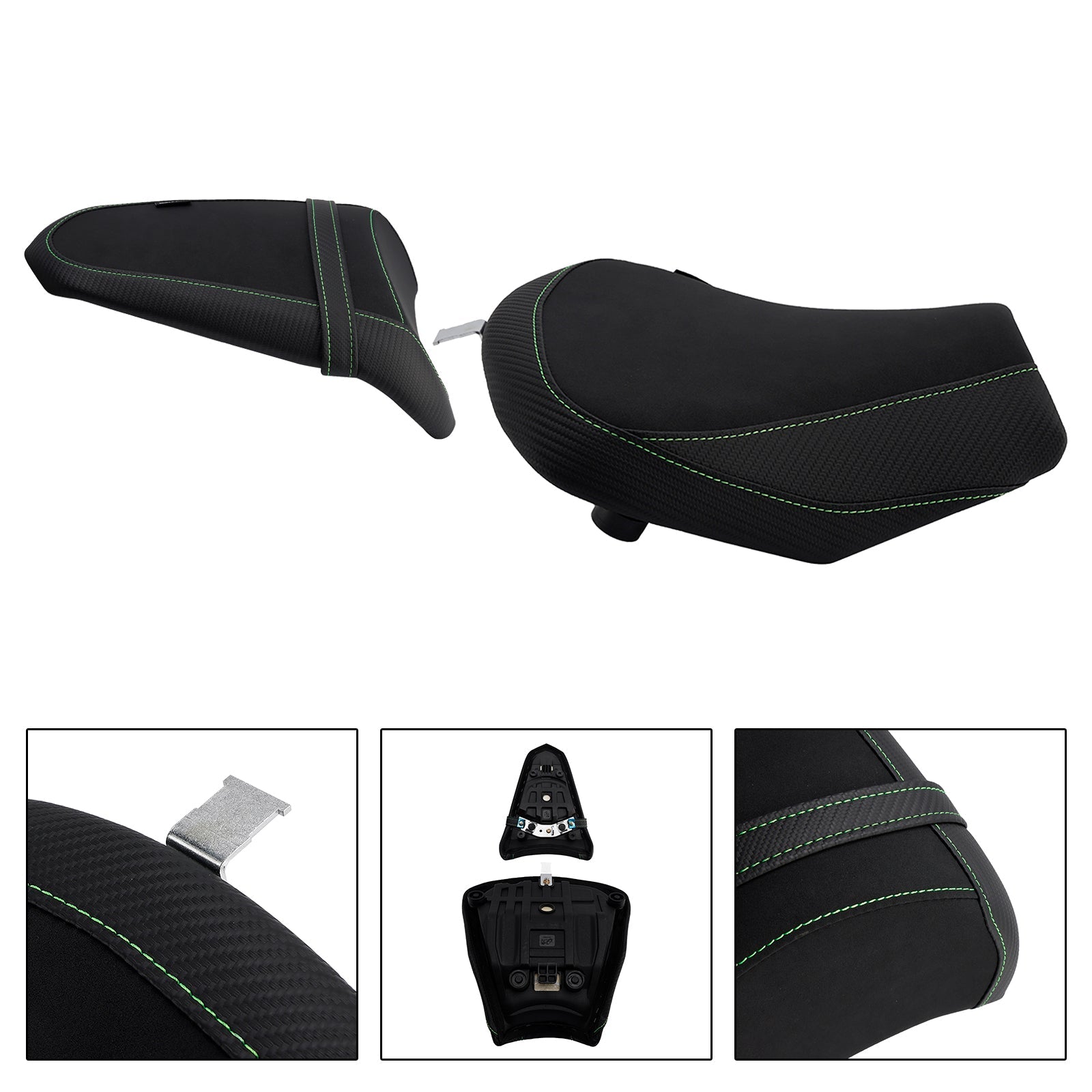 2017-2025 For Kawasaki Ninja 650 Z650 Front&Rear Raider Passenger Cushion Kit Green