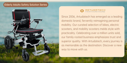 Seniors Compact Portable Airline Approved Electric Wheelchair for Adults Intelligent Power Wheelchairs Lightweight Foldable All Terrain Motorized Wheelchair