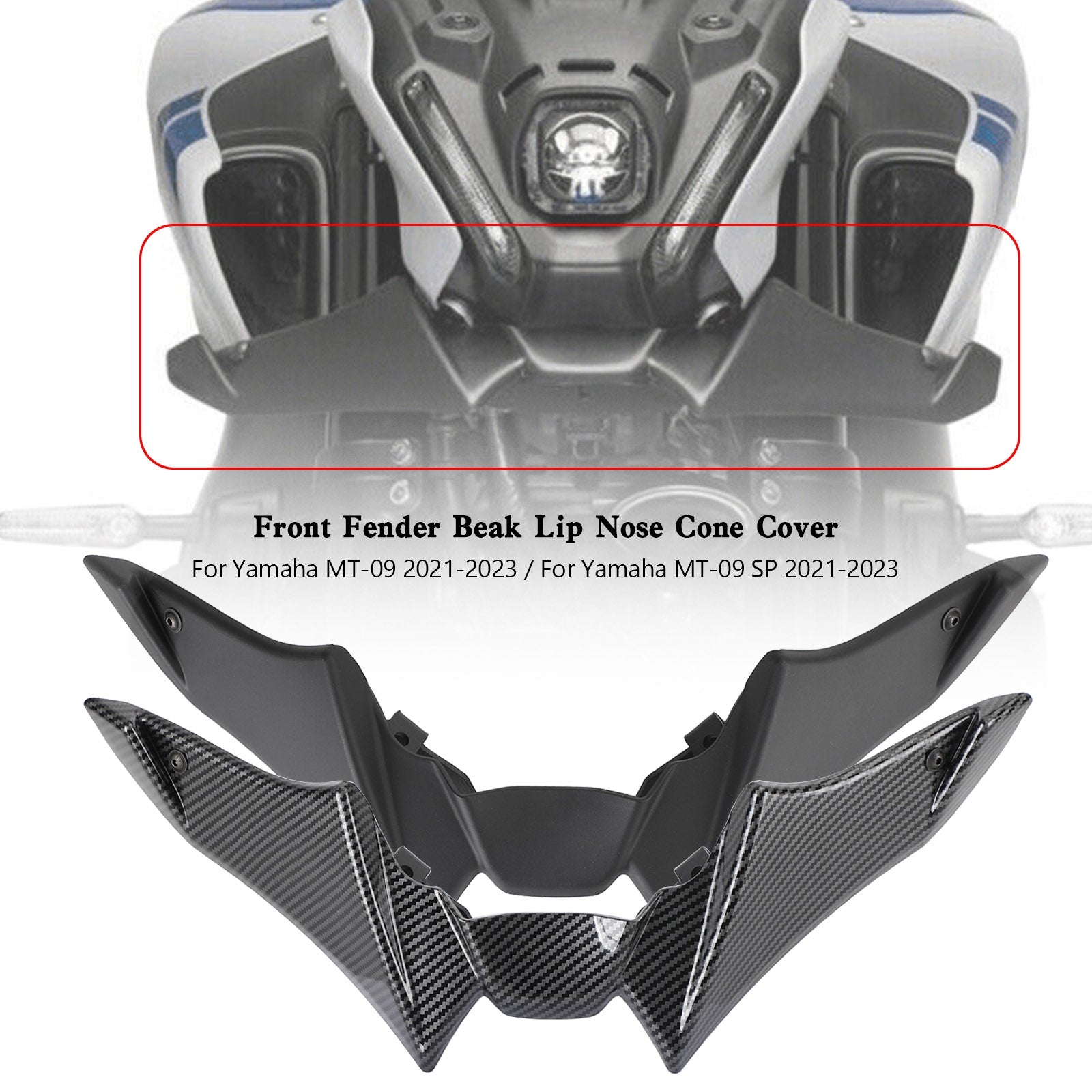 2021-2023 Yamaha MT-09 (SP) Front Fender Beak Lip Nose Cone Cover Spoilers