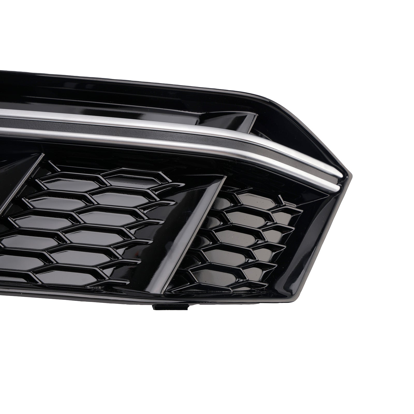 2016-2019 Audi A4 B9 S4 2PCS Black Chrome Front Bumper Foglight Grille Grill