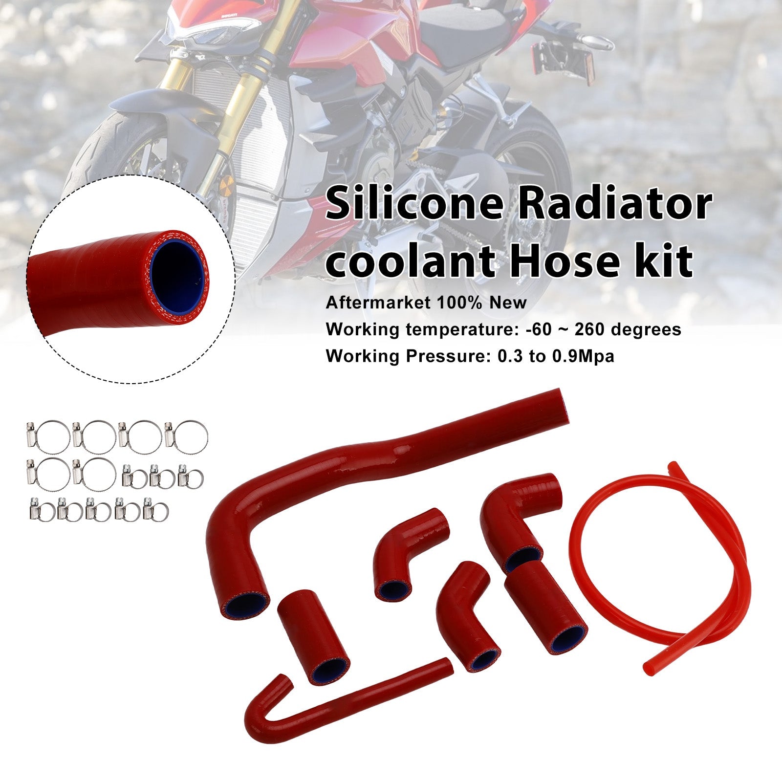 2020-2025 Ducati Streetfighter V4 V4S Silicone Radiator coolant Hose