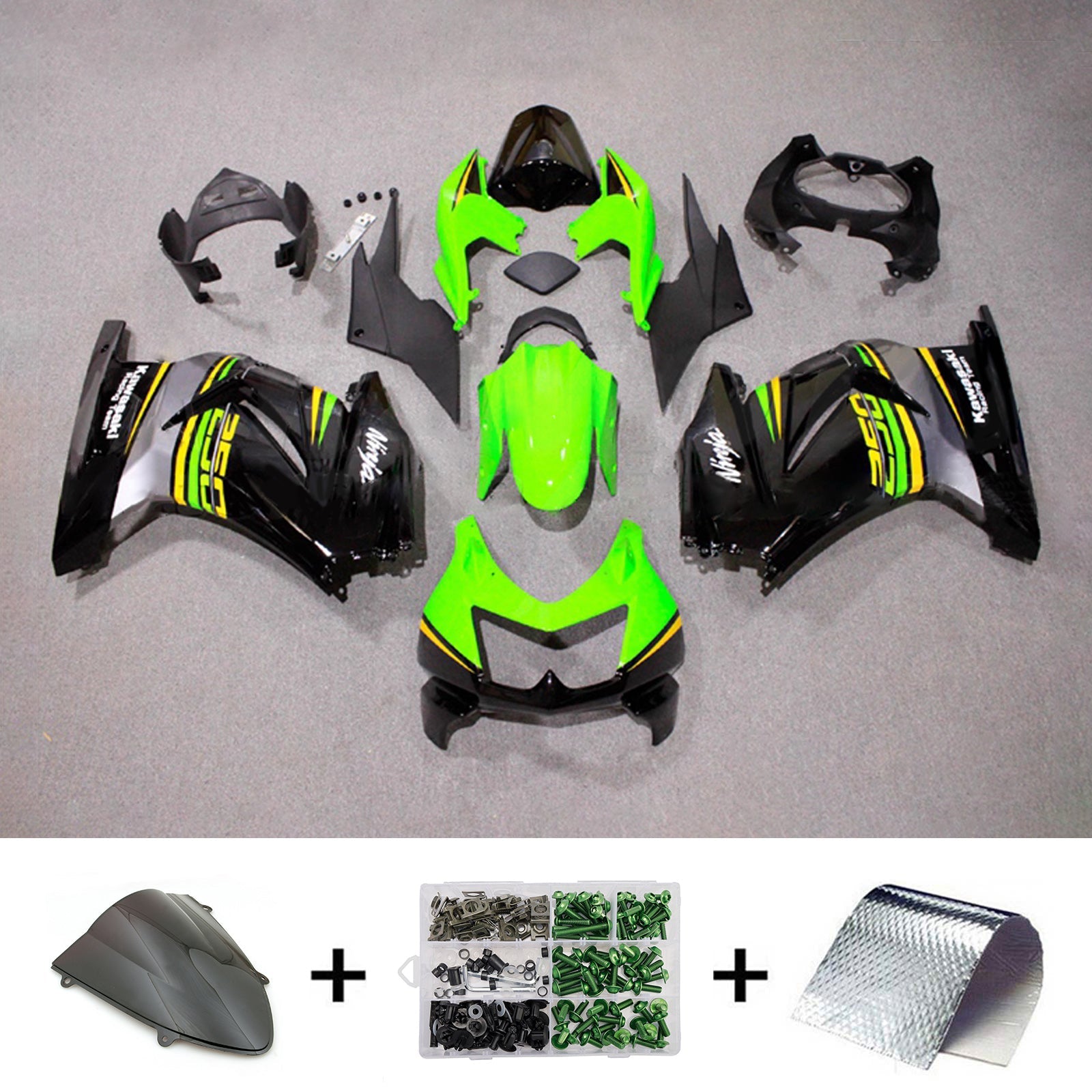 Injection Fairing Kit Bodywork Plastic ABS fit For Kawasaki EX250 Ninja250R 2008-2012