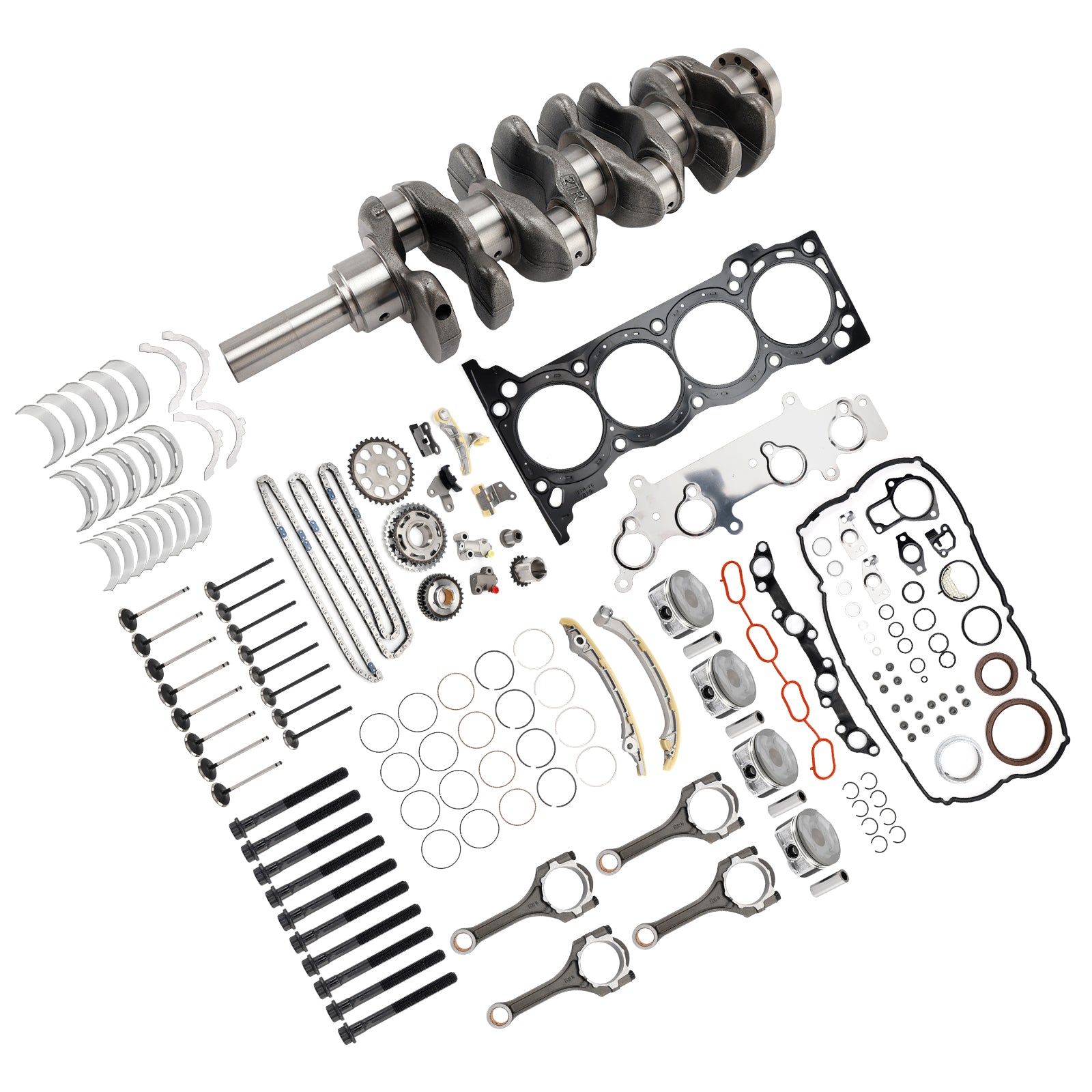 2005-2015 TOYOTA TACOMA 2.7L Engine Rebuild Piston Gasket Timing Kit w/ Crankshaft Rods 13401-75020 1304175030