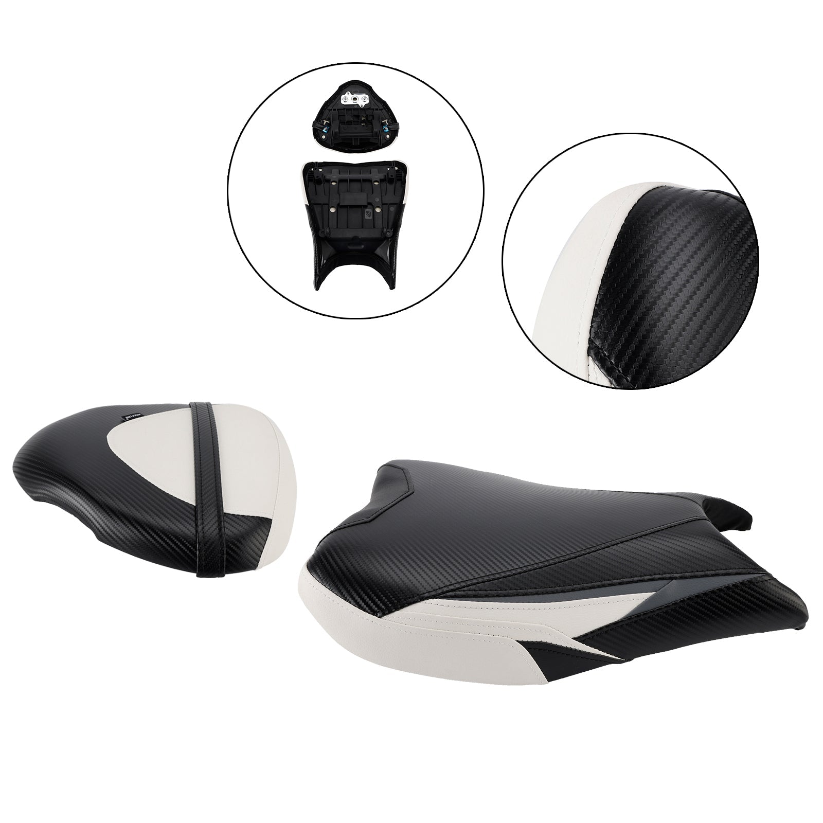 2022-2024 For Suzuki Hayabusa 1300 Lower Front W/ Rear Seat Driver Pillion White