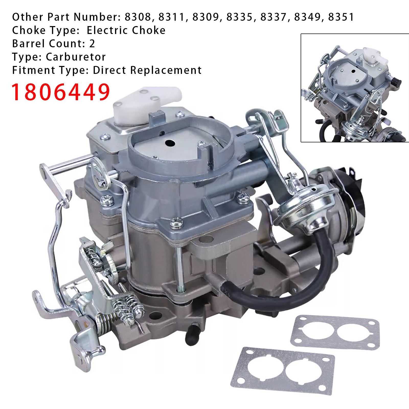 1983-1986 Jeep CJ7 2 BBL Carburetor 1806449