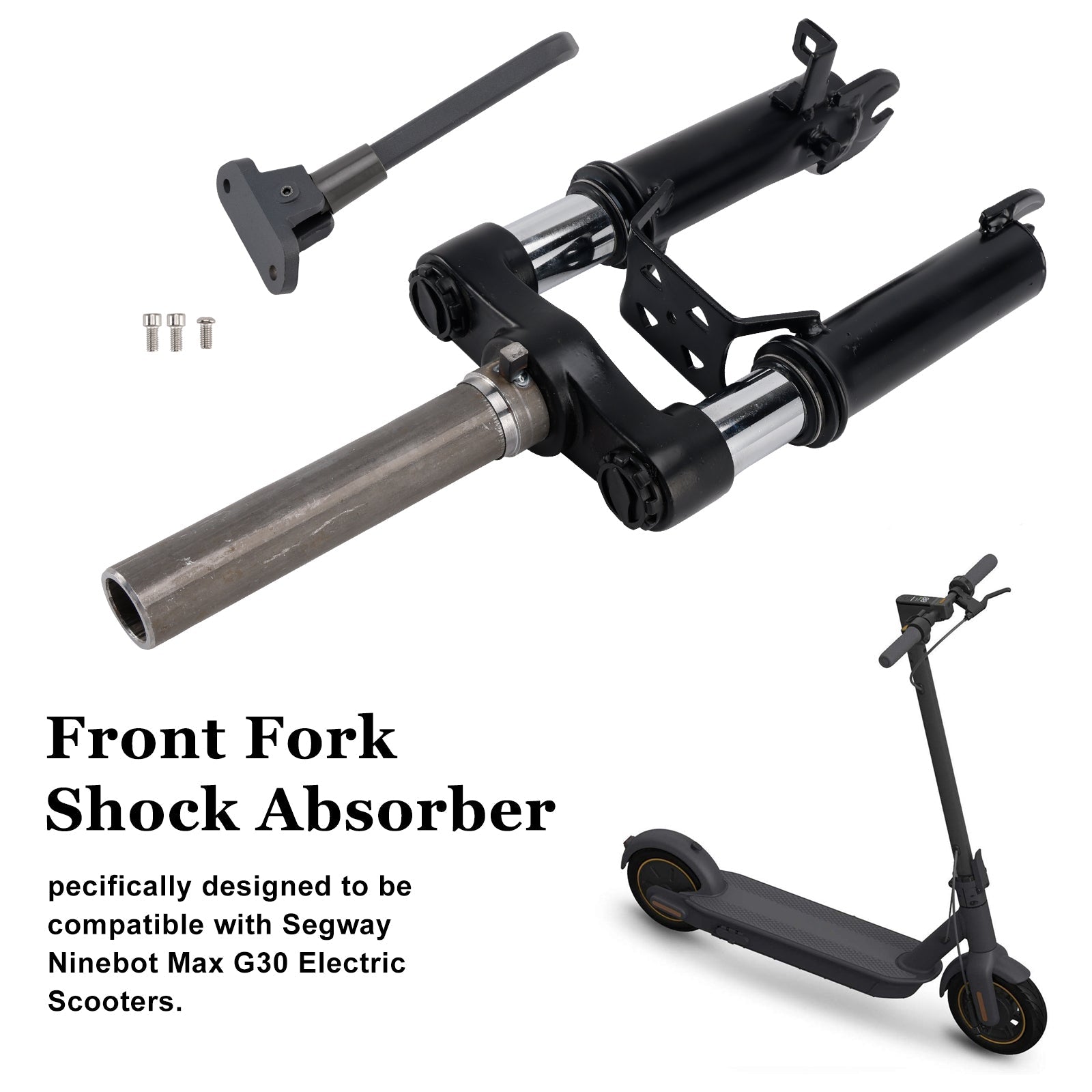 Front Fork Shock Absorber with Foot Stand for Ninebot Max G30 E-Scooters