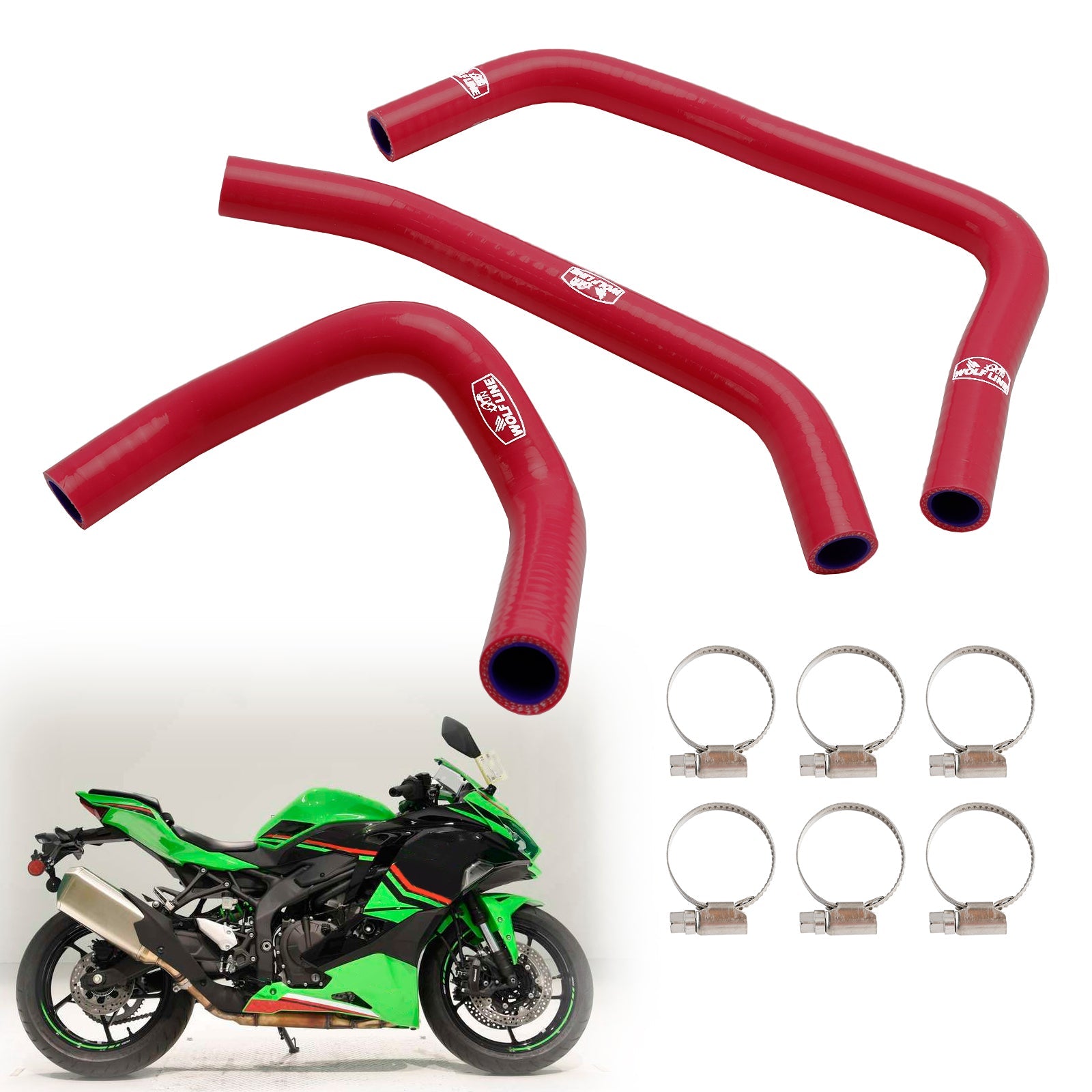 2023-2024 Kawasaki ZX4R ZX-4RR Silicone Radiator coolant Hose kit
