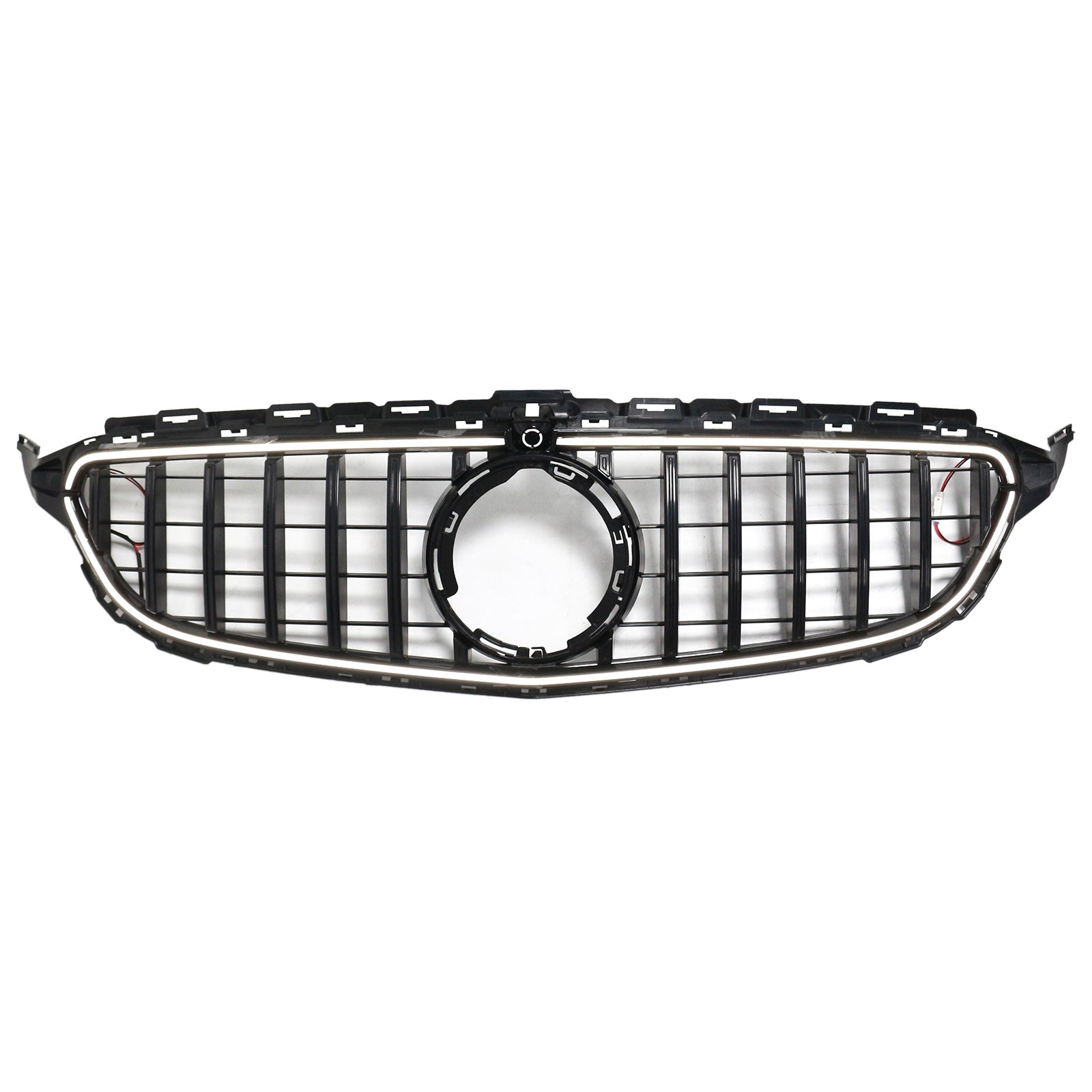 2015-2021 Mercedes W205 C250 C300 W/LED Black Front Bumper Grill Grille
