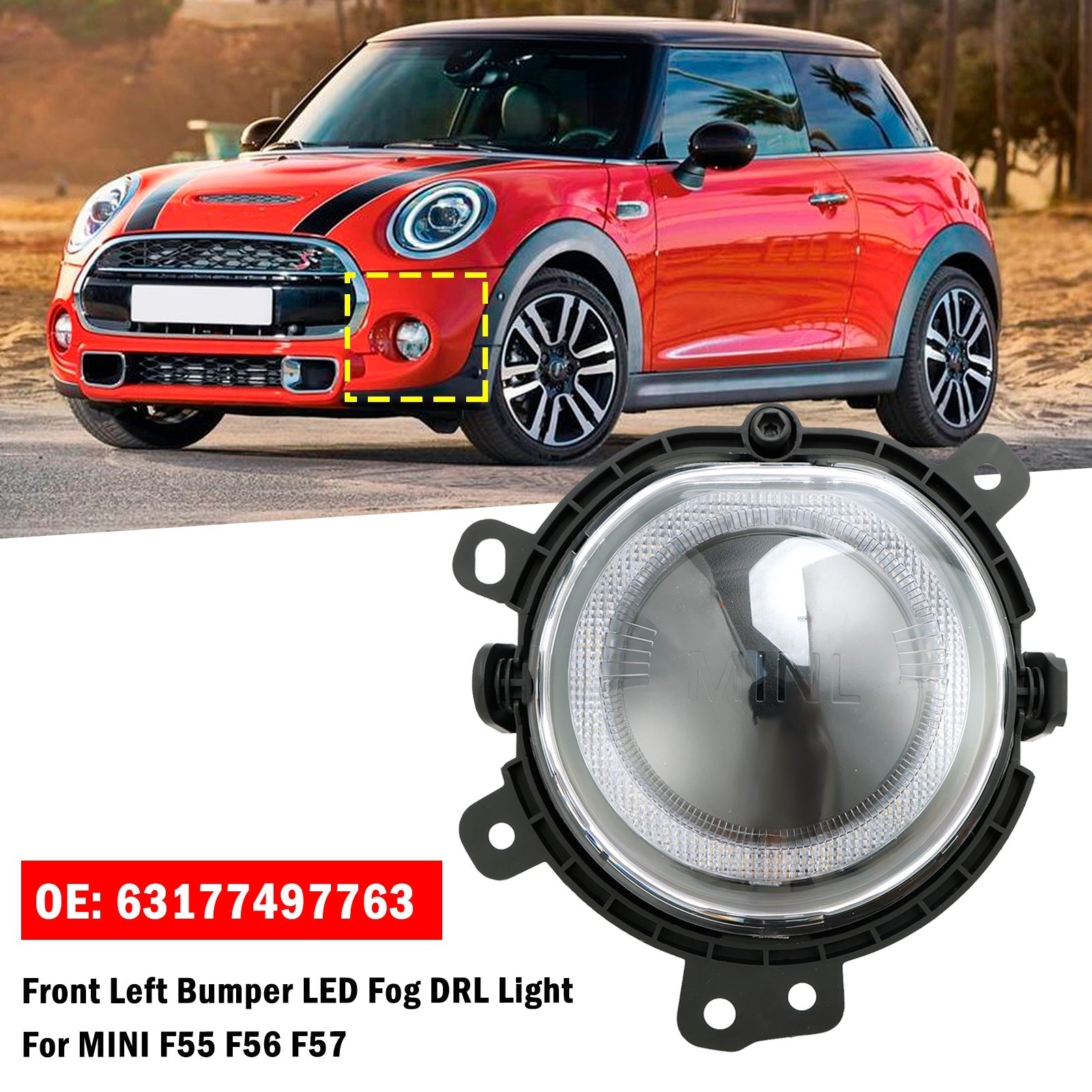 2015-2023 BMW Clubman F54 LED Front Left Fog Light Lamp 63177497763 Generic