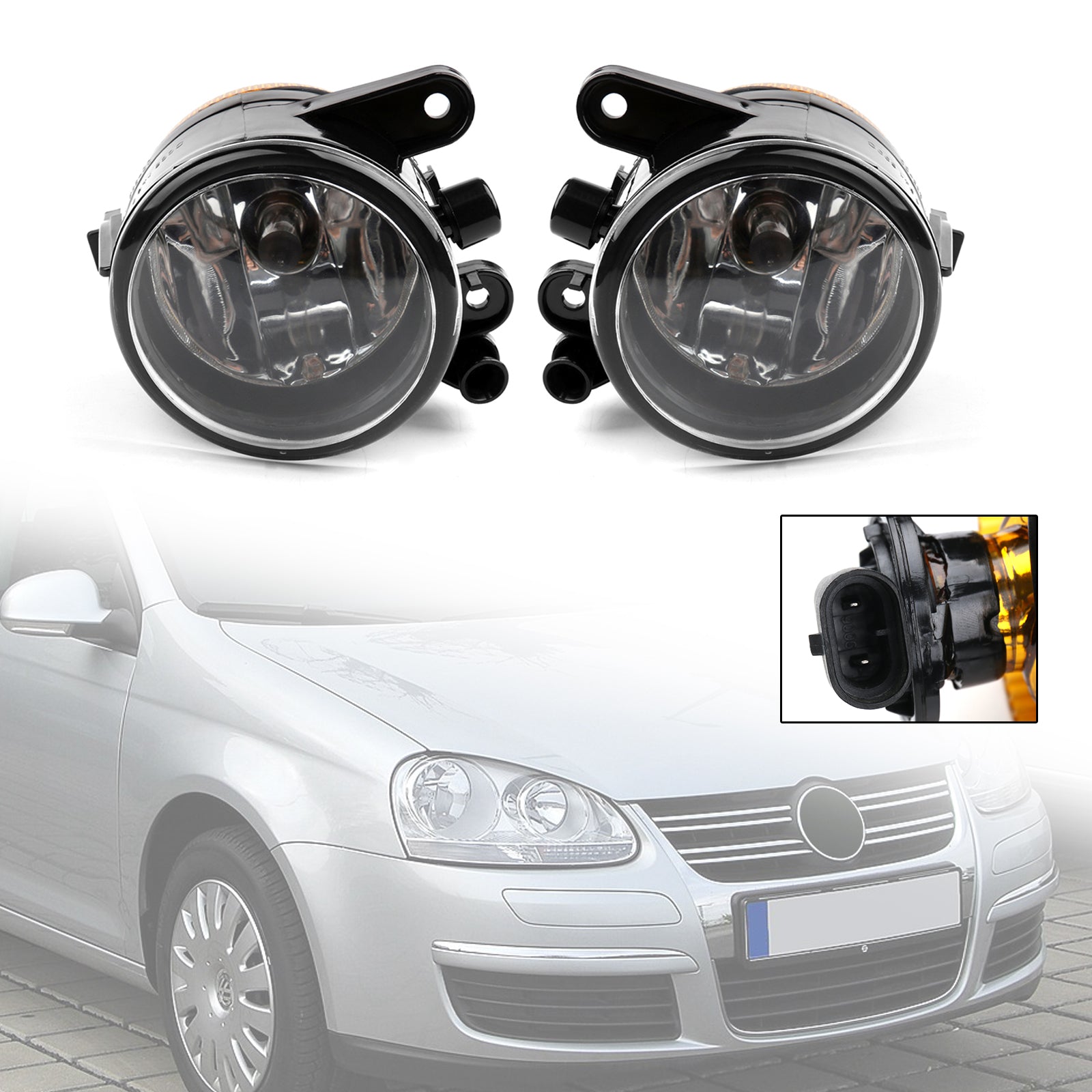 2004-2009 Volkswagen Golf 5 LH RH Pair Front Bumper Fog Light US version