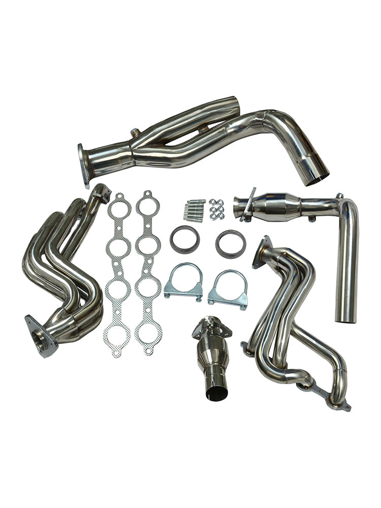 Stainless Manifold Header Exhaust Fit GMC Fit Chevy GMT800 V8 Engine W/Y-Pipe