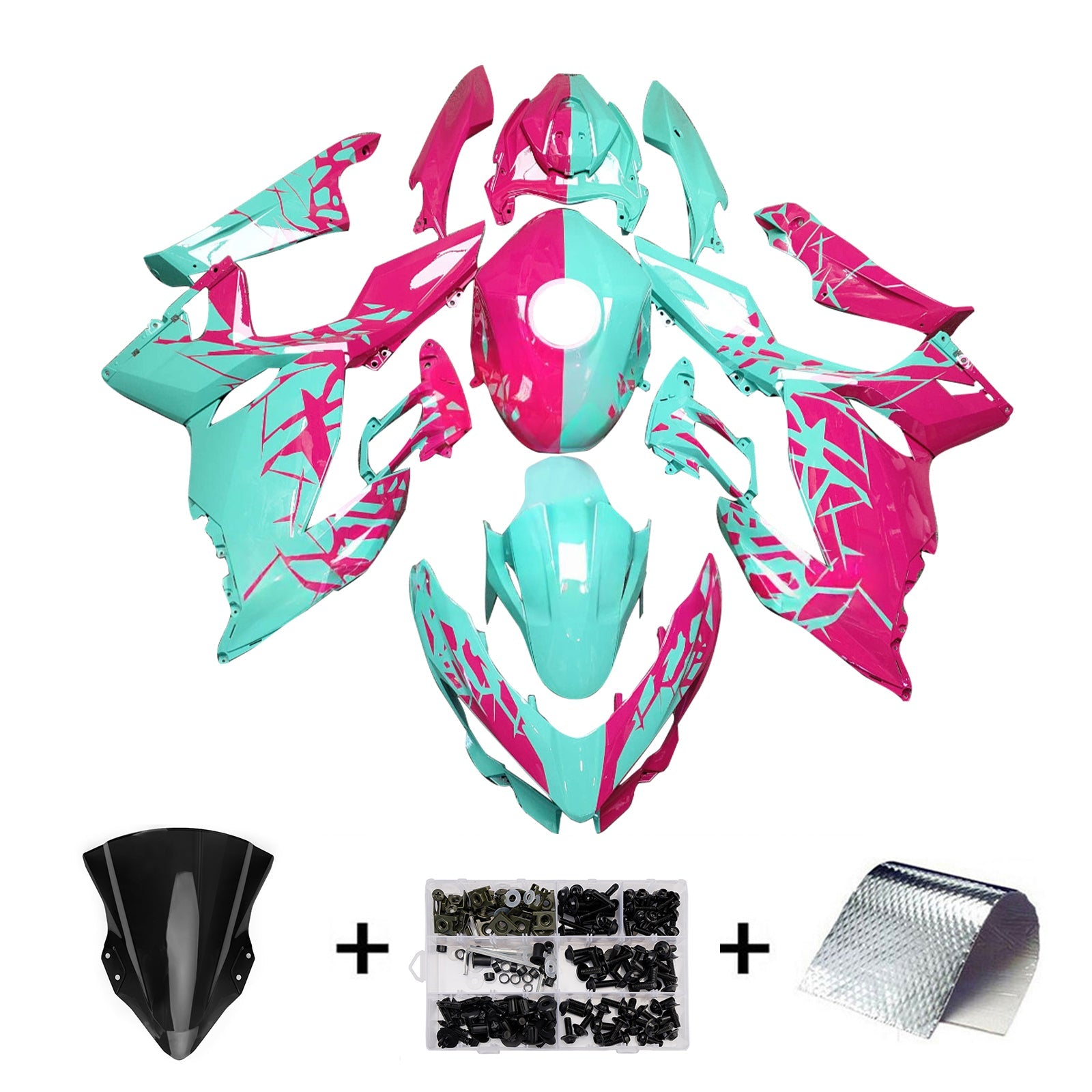 Injection Fairing Kit Bodywork Plastic ABS fit For Kawasaki EX400 Ninja400 2018-2024