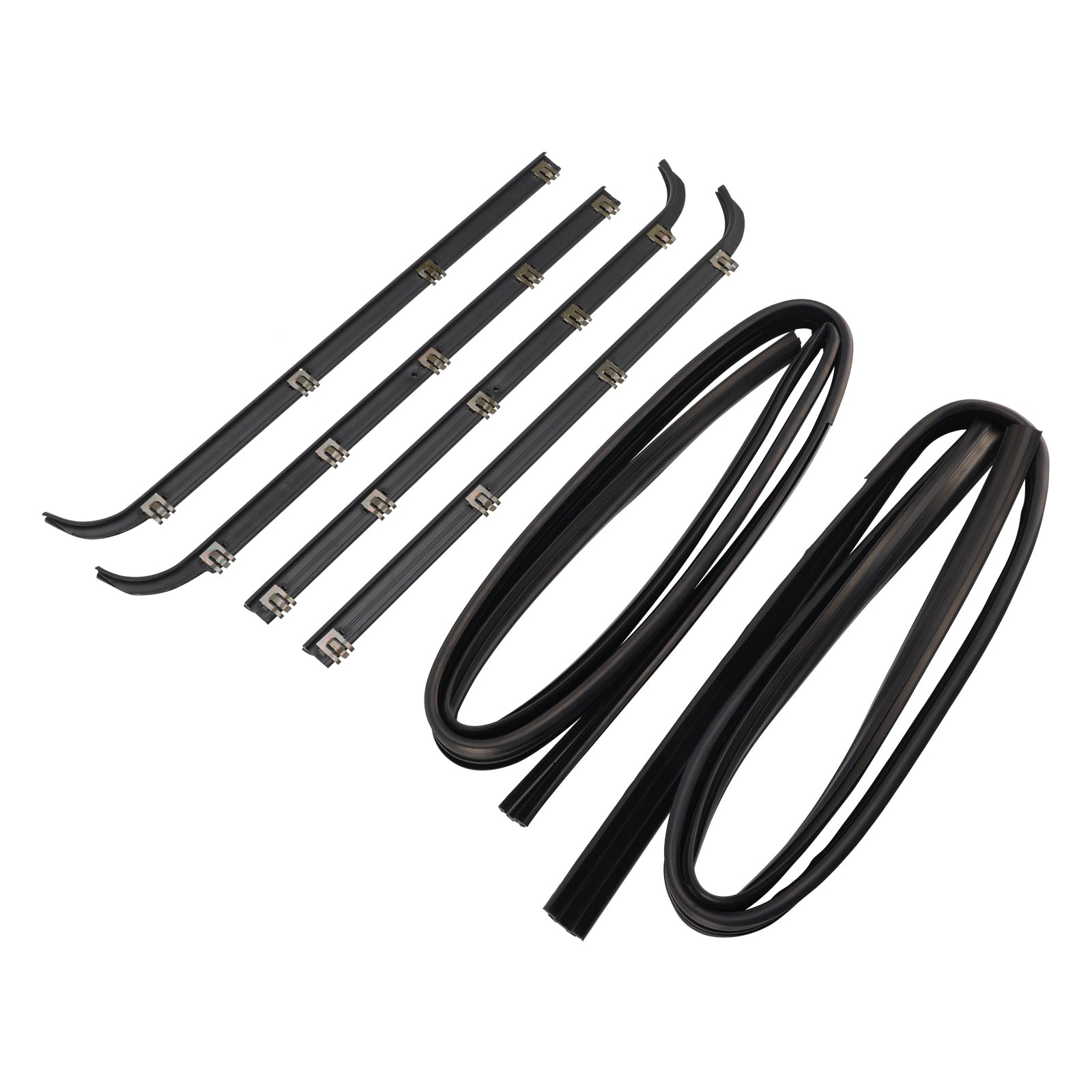 1987-1997 Ford F350 Truck Front Window Sweep 4PCS Door Window Seal Belt Weatherstrip+2PCS Seal Kit