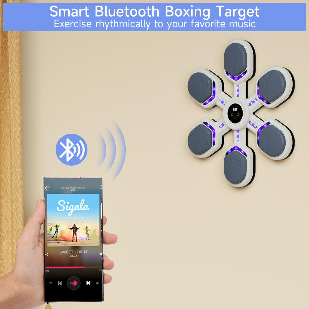 Boxing Wall Mount Machine for Adults Teens 9 Modes & 9 Speeds Smart Bluetooth Punching Trainer with Gloves Office Boxing Workout Equipment Target for Home Gym Music Boxing Machine
