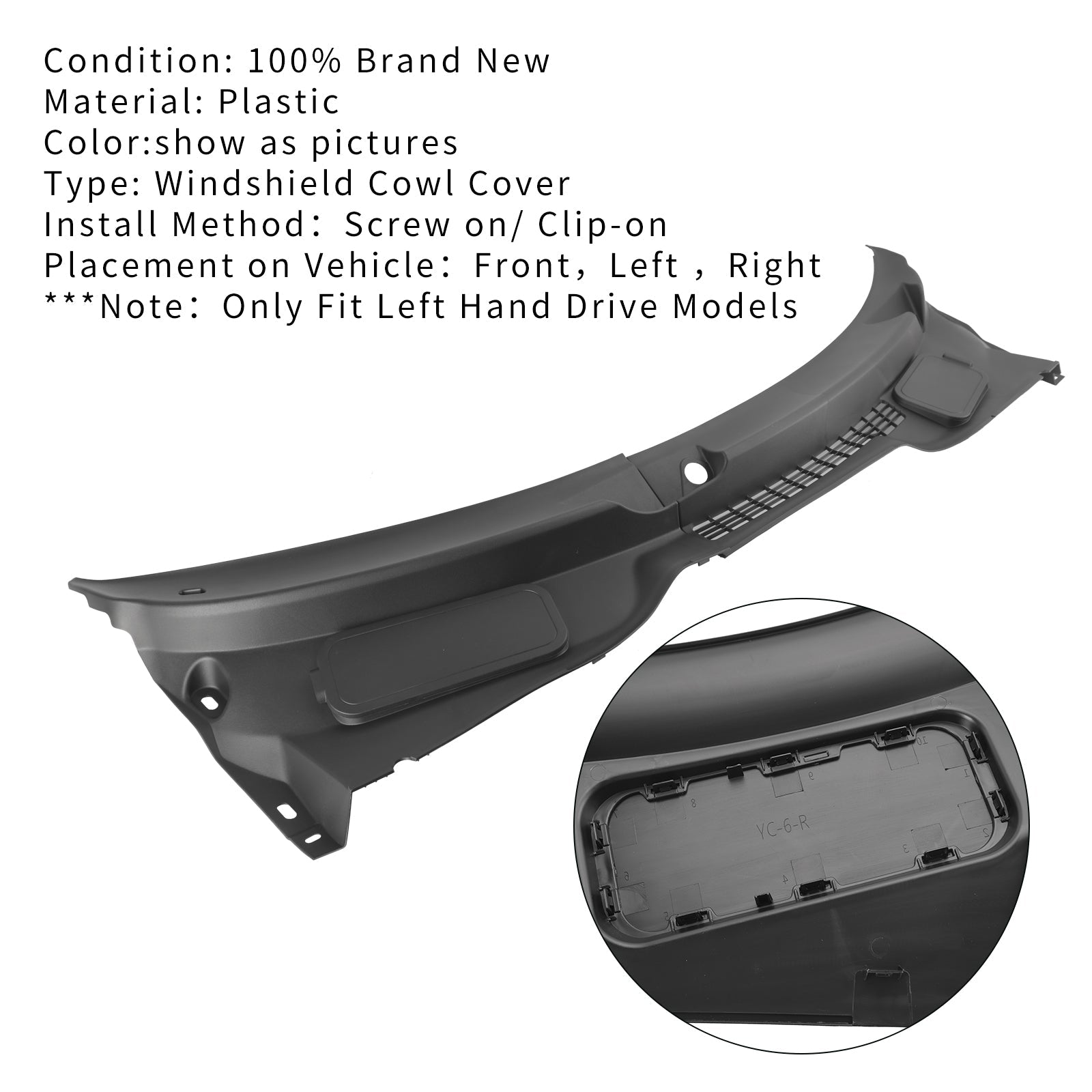 2010-2016 Mini Cooper Countryman R60 Windshield Cowl Panel 51719808095+51719808096