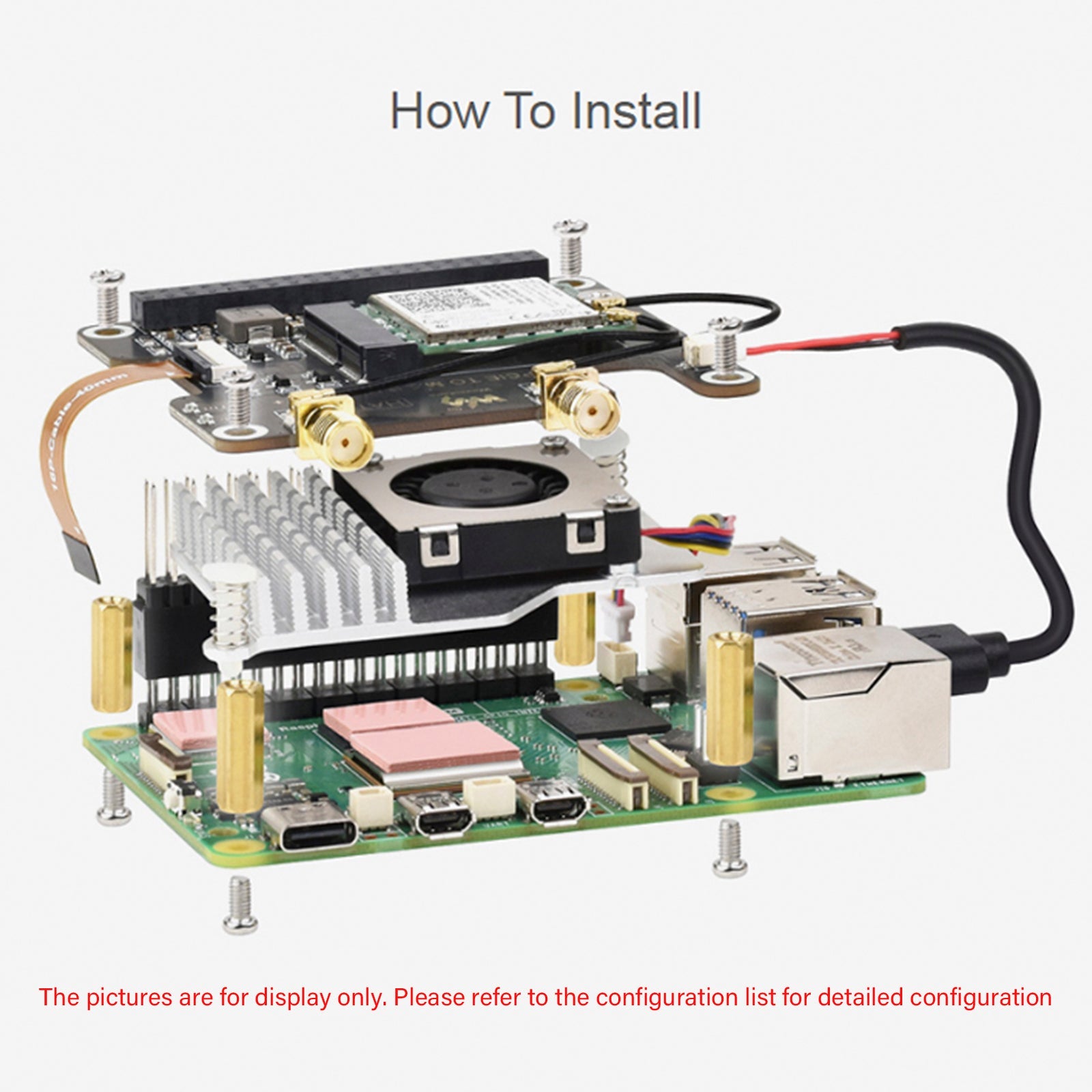 Raspberry Pi 5 PCIe to M.2 E Key Expansion Board For NGFF Wireless Network Card