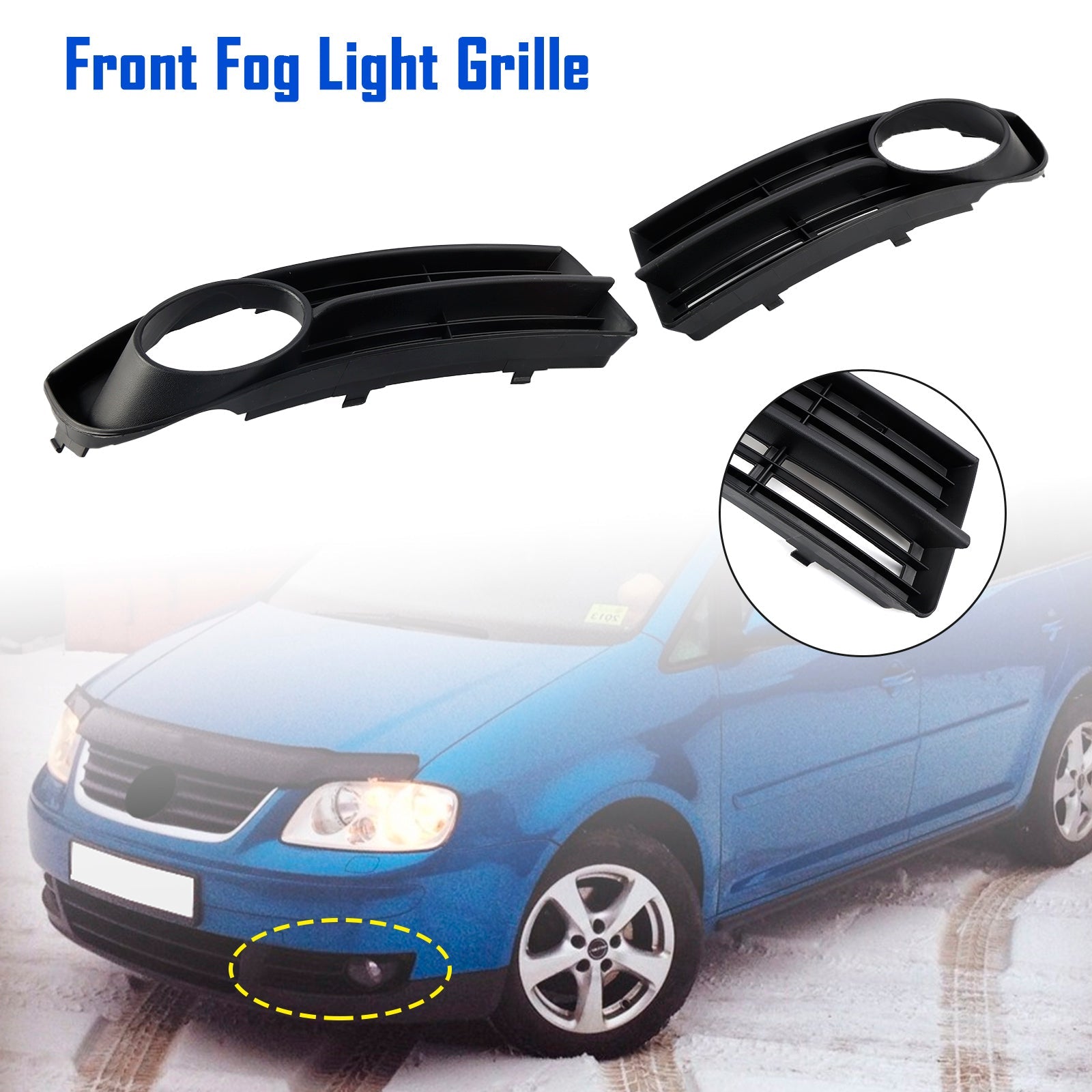 2003.02-2006.12 VOLKSWAGEN TOURAN (1T) Pre-Facelift Front Bumper Foglight Grille 1T0807666A 1T0853665A9B9