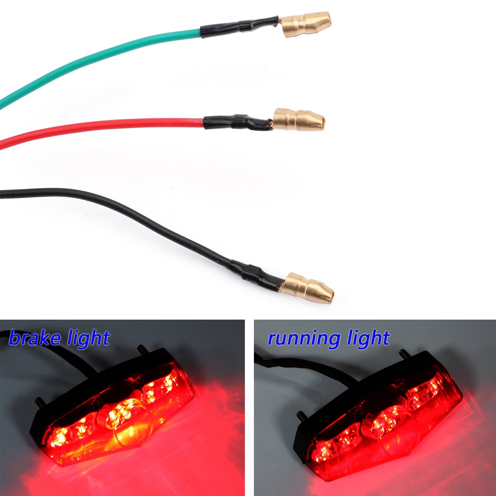 ABS Motorcycle LED Red 12V Brake Stop Running Rear Tail Light Lamp Universal
