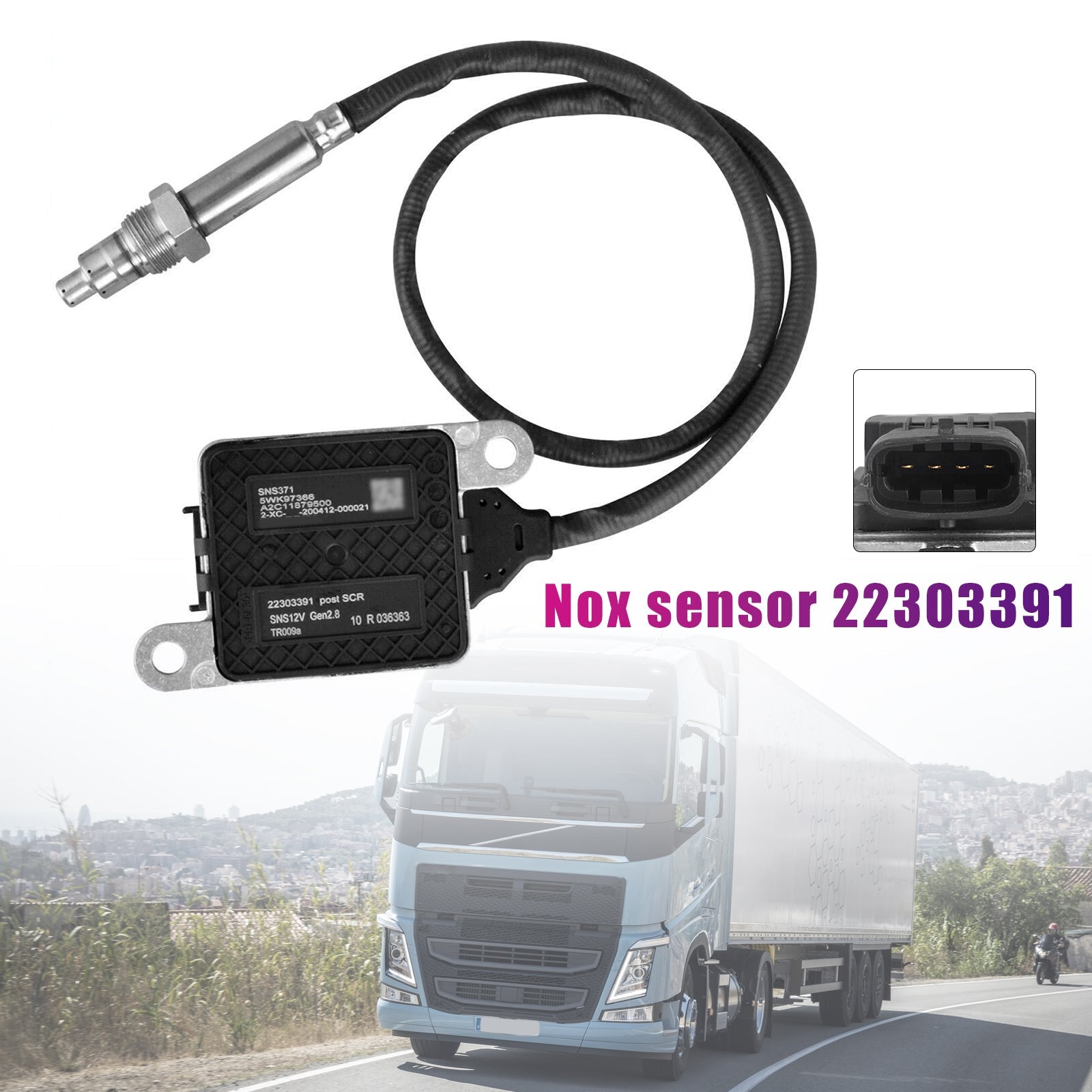 Volvo Truck D11, D13, D16, Mack MP8 Outlet Nitrogen Oxides Nox sensor 22303391