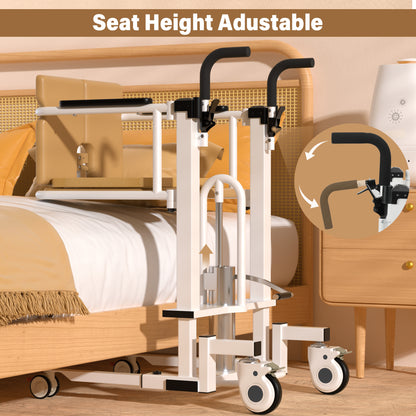 Patient Chair Hydraulic Transferred Lift Wheelchair w/180°Split Seat And Table