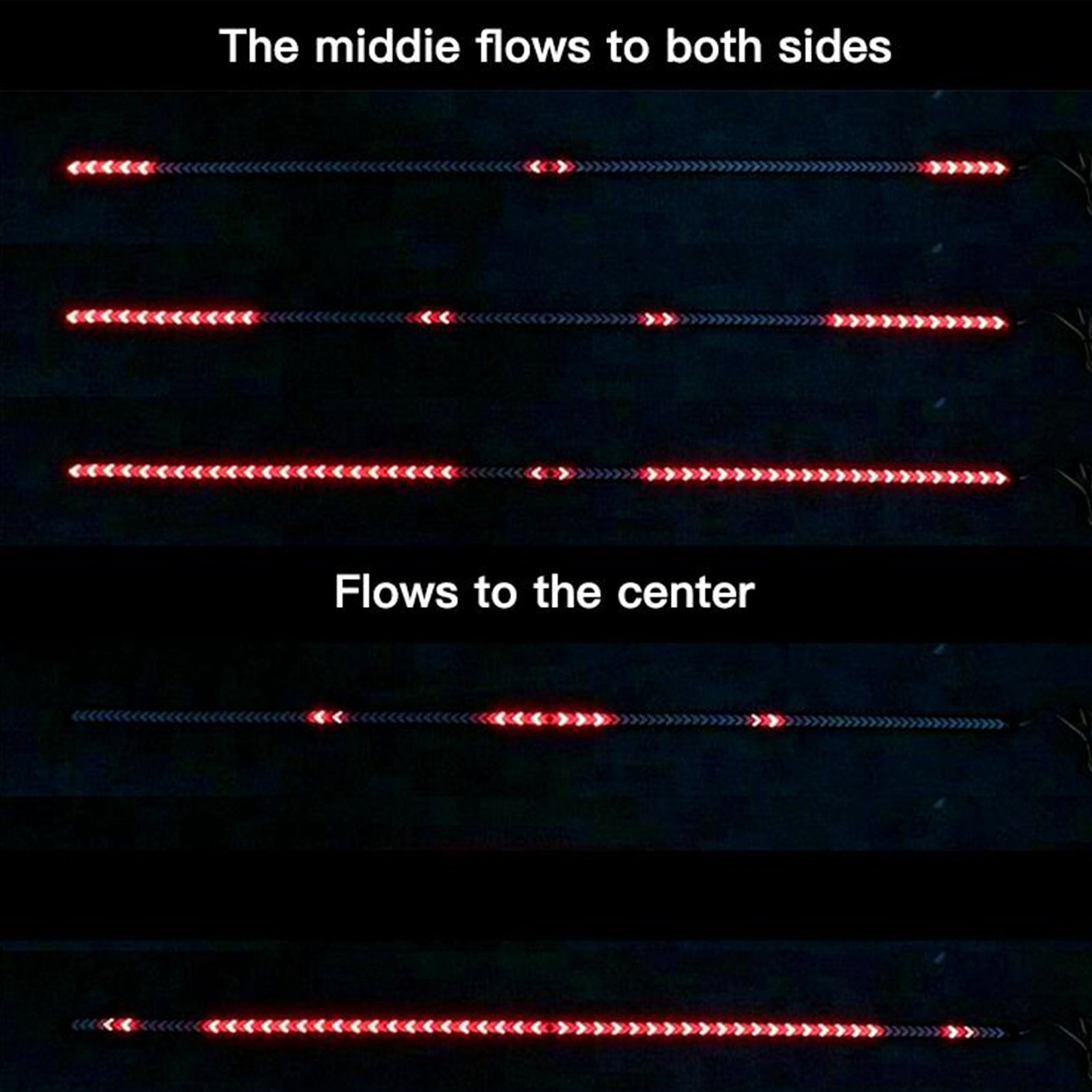 Car Truck LED TailLight Strip Turn Signal Lamp Flowing Dynamic Fish Bone 1.2 meters