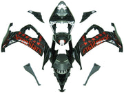 2008-2010 Kawasaki ZX10R Black Orange Racing Fairings Generic