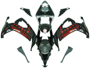 2008-2010 Kawasaki ZX10R Black Orange Racing Fairings Generic