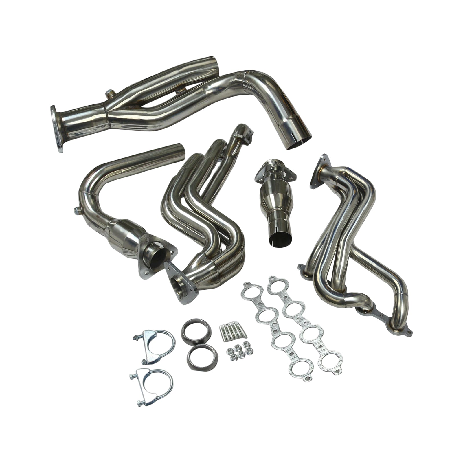 Stainless Manifold Header Exhaust Fit GMC Fit Chevy GMT800 V8 Engine W/Y-Pipe