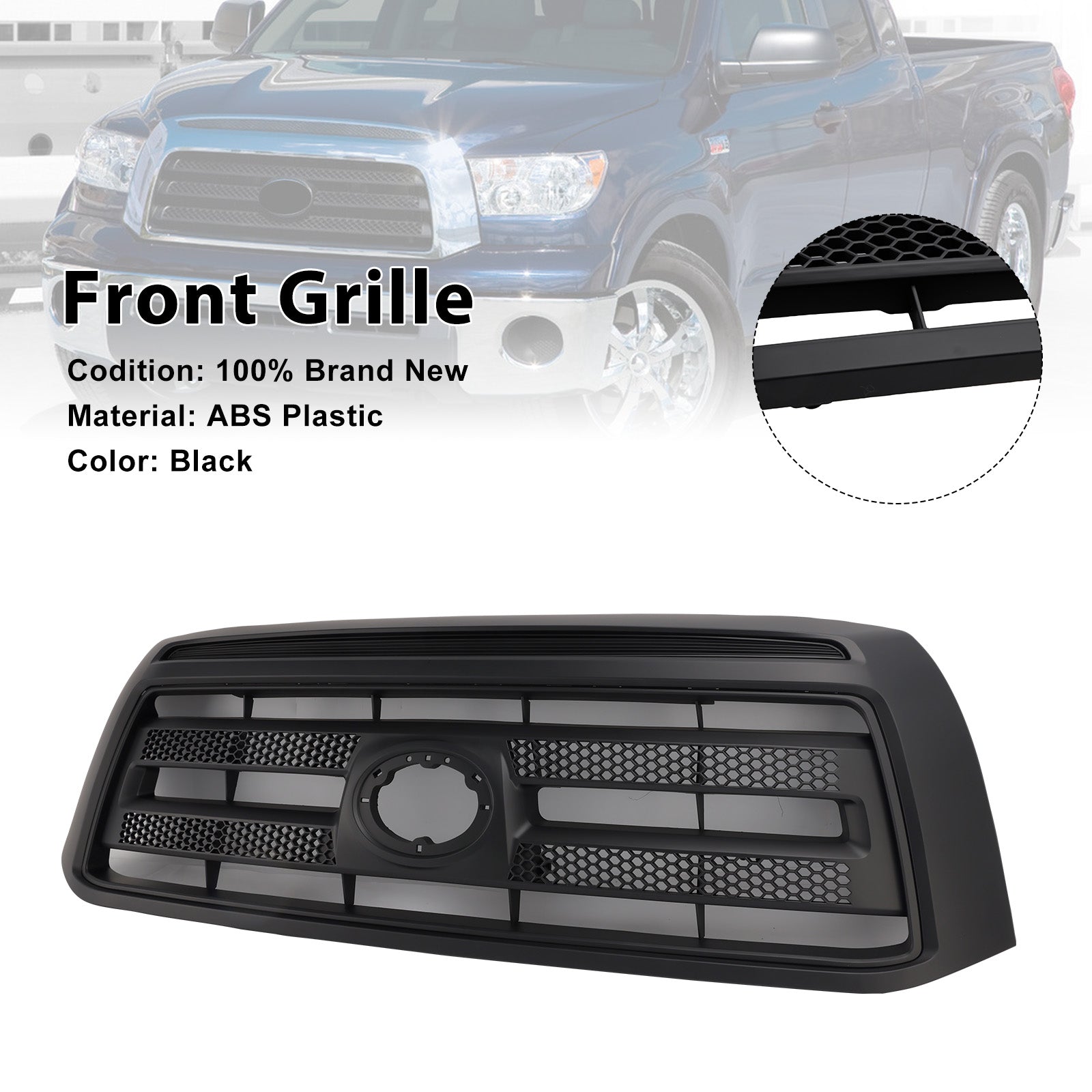 2010-2013 Fit Toyota Tundra Matte Black Front Bumper Grill Grille