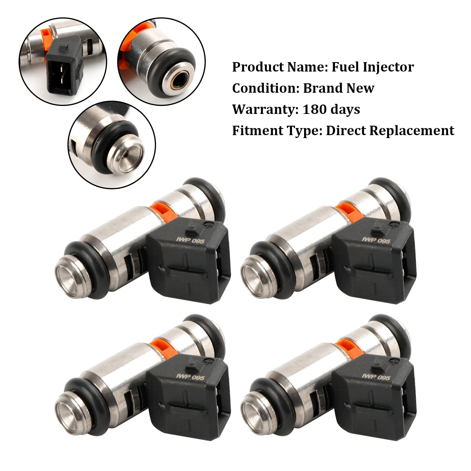 2001-2010 Fiat Doblo 4PCS Fuel Injector IWP095 0280158169 805001230403 Generic