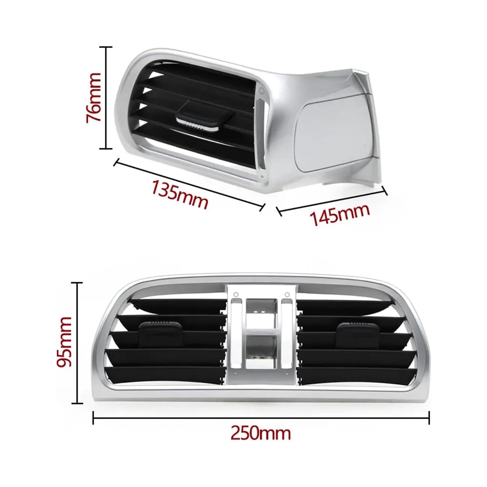 2004-2012 Porsche GT2 GT3 997 Left Right Central AC Vent Cover Silver 99755214105 99755213105 99755213205