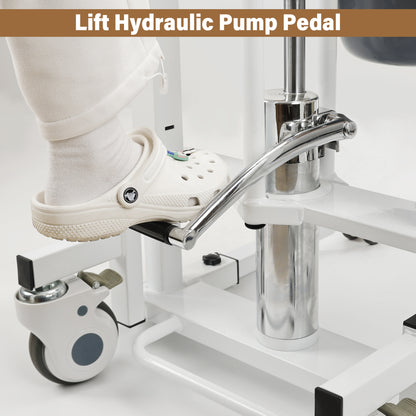Patient Chair Hydraulic Transferred Lift Wheelchair w/180°Split Seat And Table