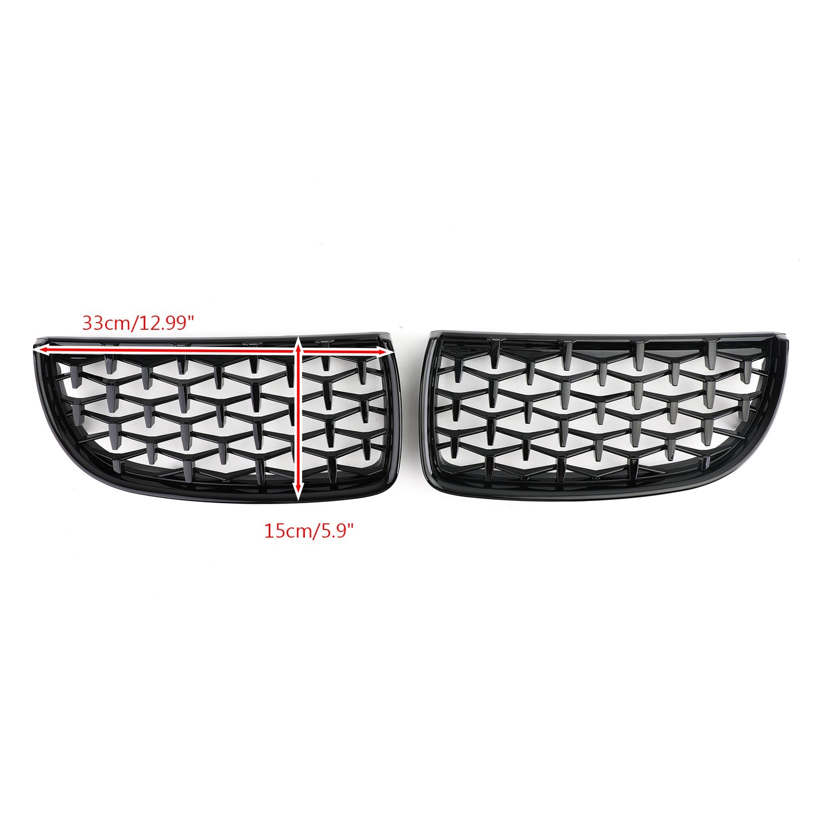 Meteor Black Kidney Grill Mesh Grille Fit for BMW E90 3 Series Sedan 2005-2008 51712151895 51712151896 51712151897 51712151898 Generic