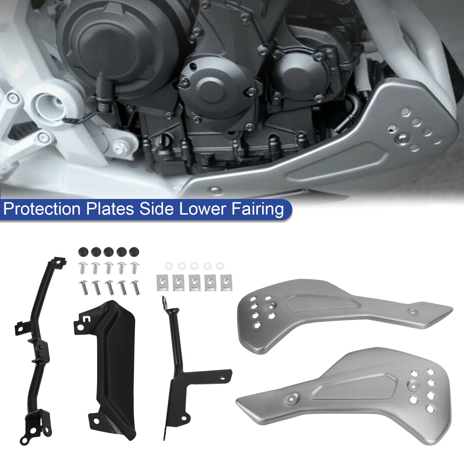 2021 Trident 660 Lower Engine Belly Protection Plates Side Fairing Generic